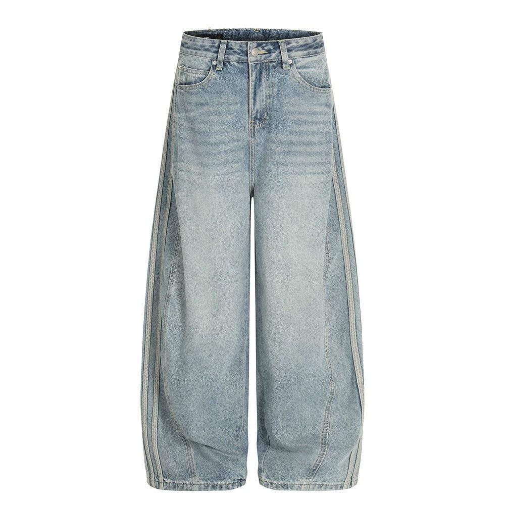 Jean American retro street style washed distressed jeans Size US 32 / EU 48 - 1 Thumbnail