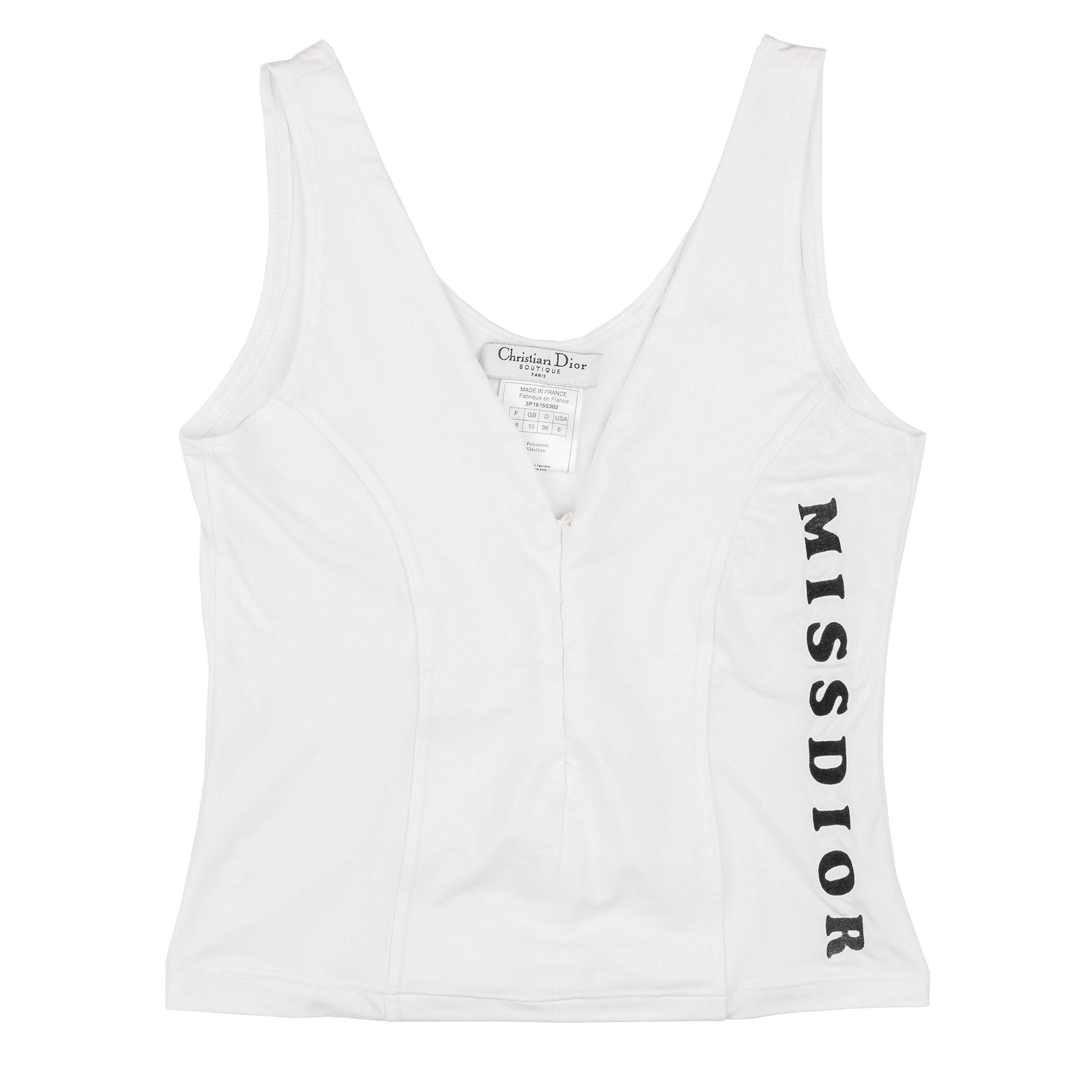Dior Christian Dior “MISS DIOR” White Tank Top (M) | Grailed