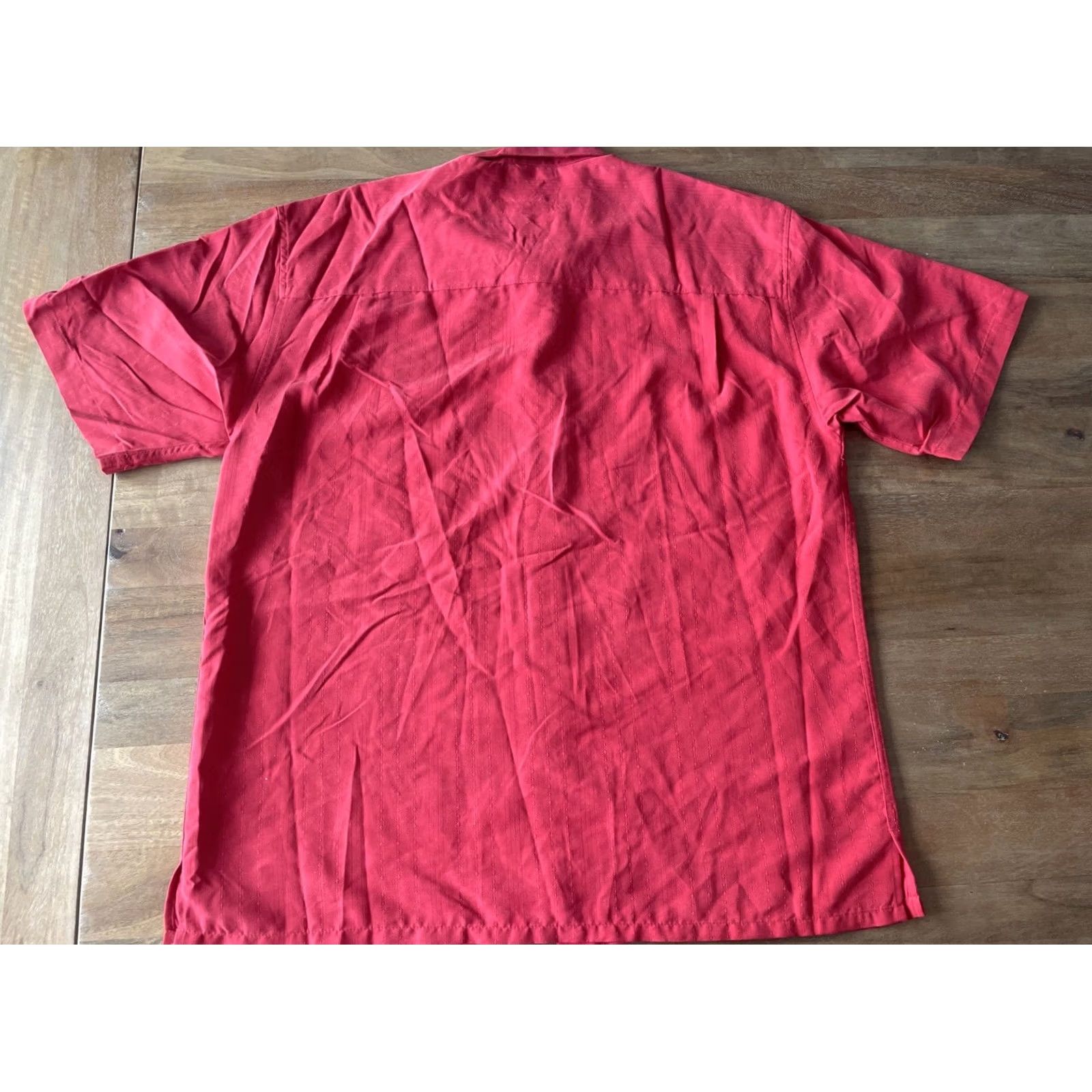 Vintage VINTAGE Bamboo Cay Shirt Mens Medium Relaxed Red Embroidered Palm Tree Hawaiian 90s Size US M / EU 48-50 / 2 - 2 Thumbnail