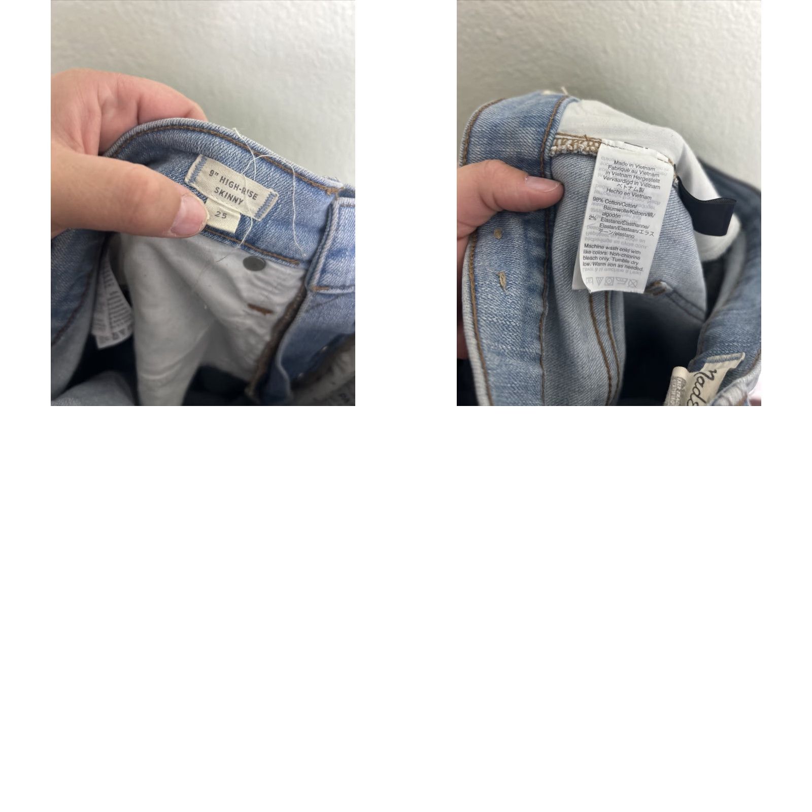 Madewell Madewell Women's Size 25 9" High-Rise Skinny Distressed Light Wash Jeans Size 42" / US 20 - 10 Thumbnail