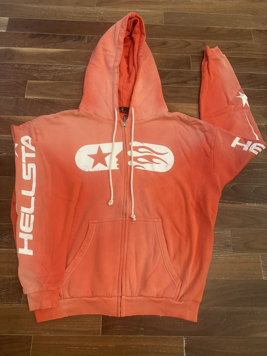 Hellstar studios zip up hoodies red