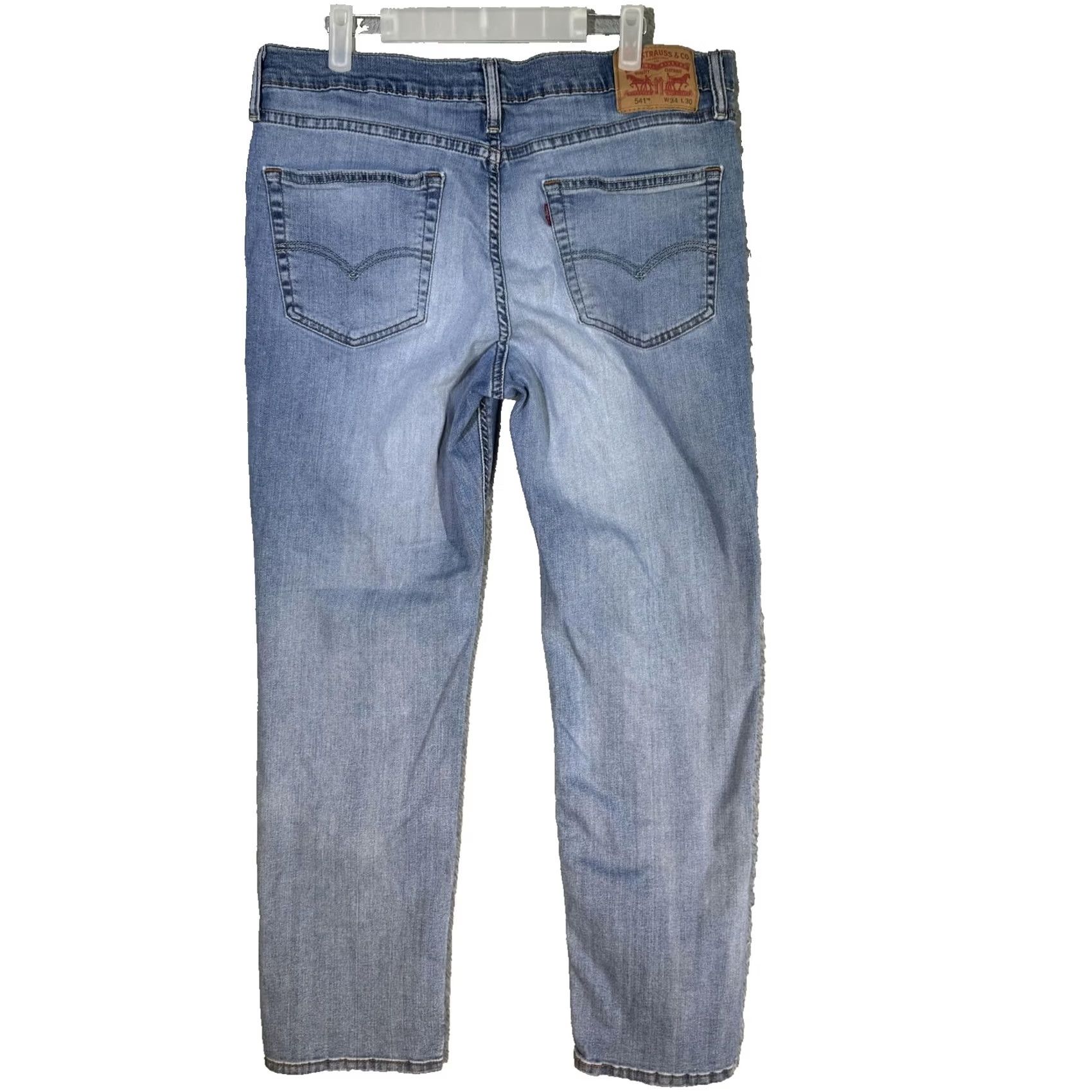 Levi's Levi's 541 Jeans Mens 34x29 Blue Light Wash Stretch Denim Tapered Athletic Regular 5-Pocket Size US 34 / EU 50 - 2 Thumbnail