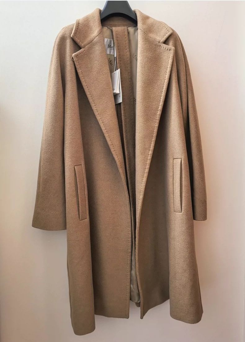 Max Mara Max Mara White Label Main Line Coat Camel Fleece Water Rip Size L / US 10 / IT 46 - 1 Thumbnail