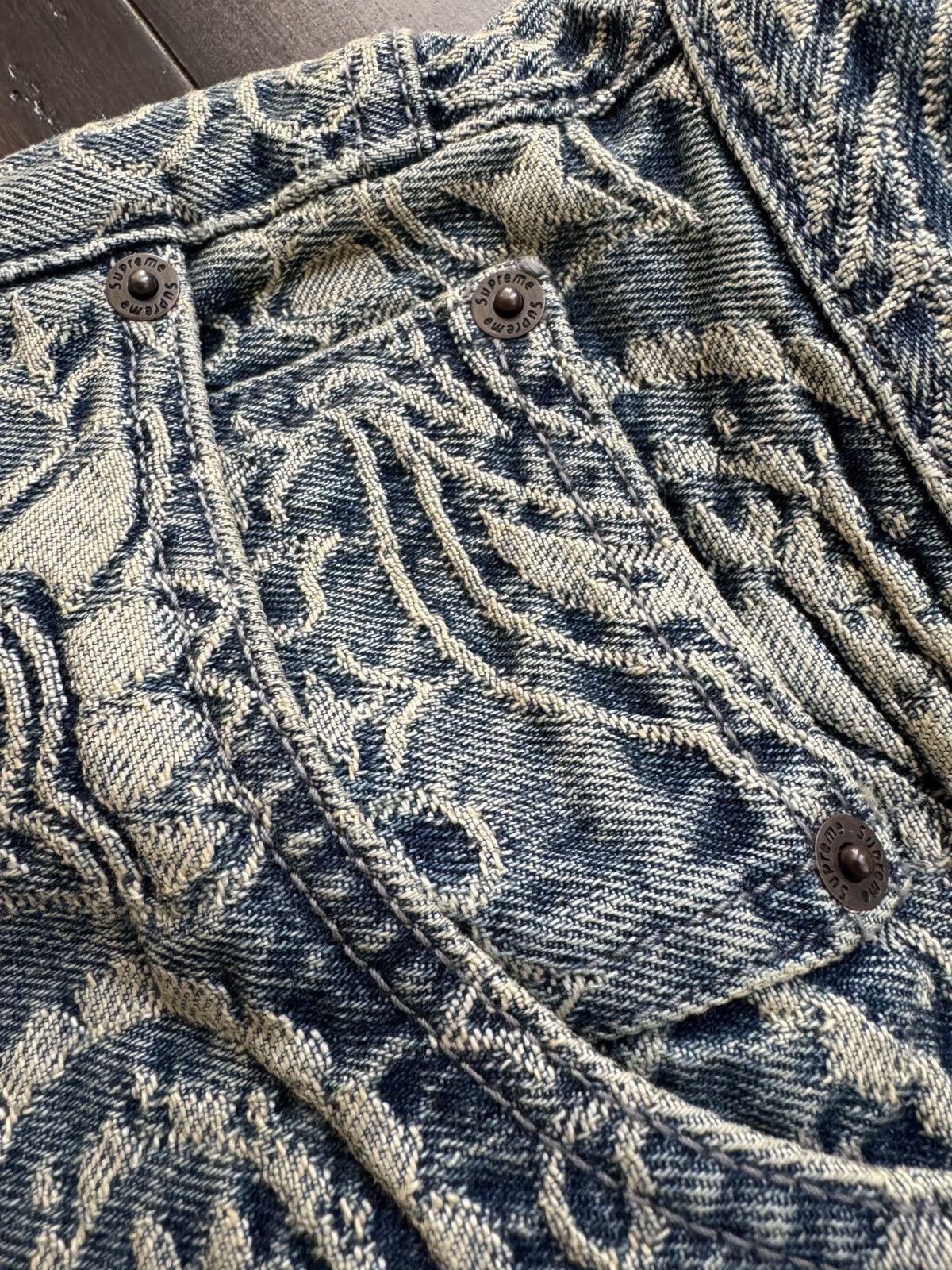 Supreme Bandana Jacquard Baggy Jean Blue