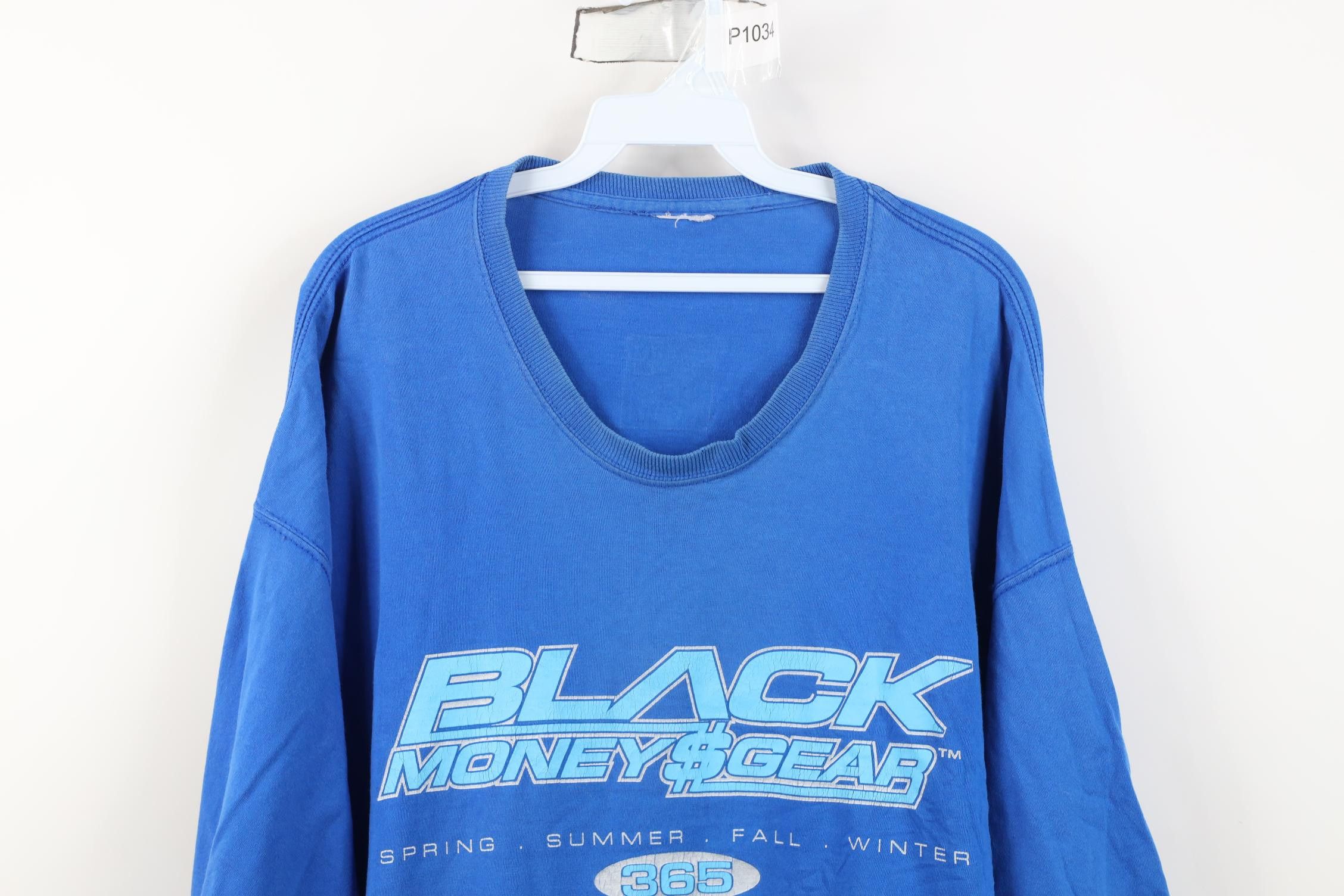 Vintage Vintage 90s Y2K Streetwear Black Money Gear 365 T-Shirt Blue Size US XXL / EU 58 / 5 - 2 Thumbnail