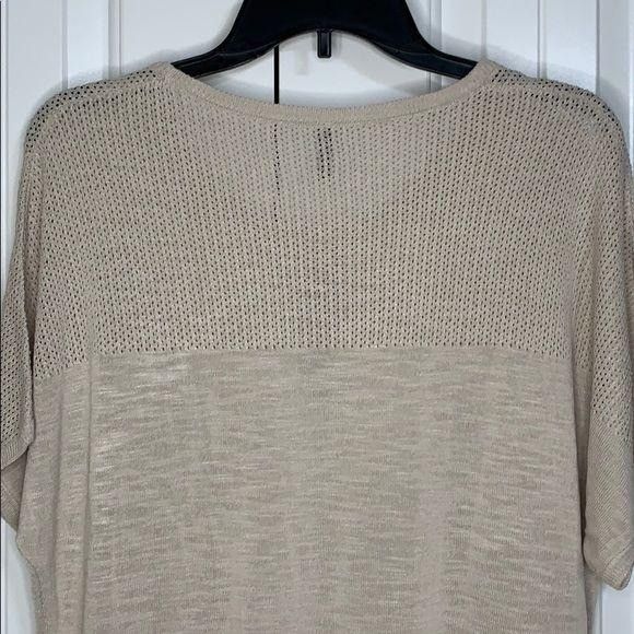 NYDJ NYDJ Womens Sand Dollar Knit Top L Lightweight Beige Short S Size L / US 10 / IT 46 - 8 Thumbnail