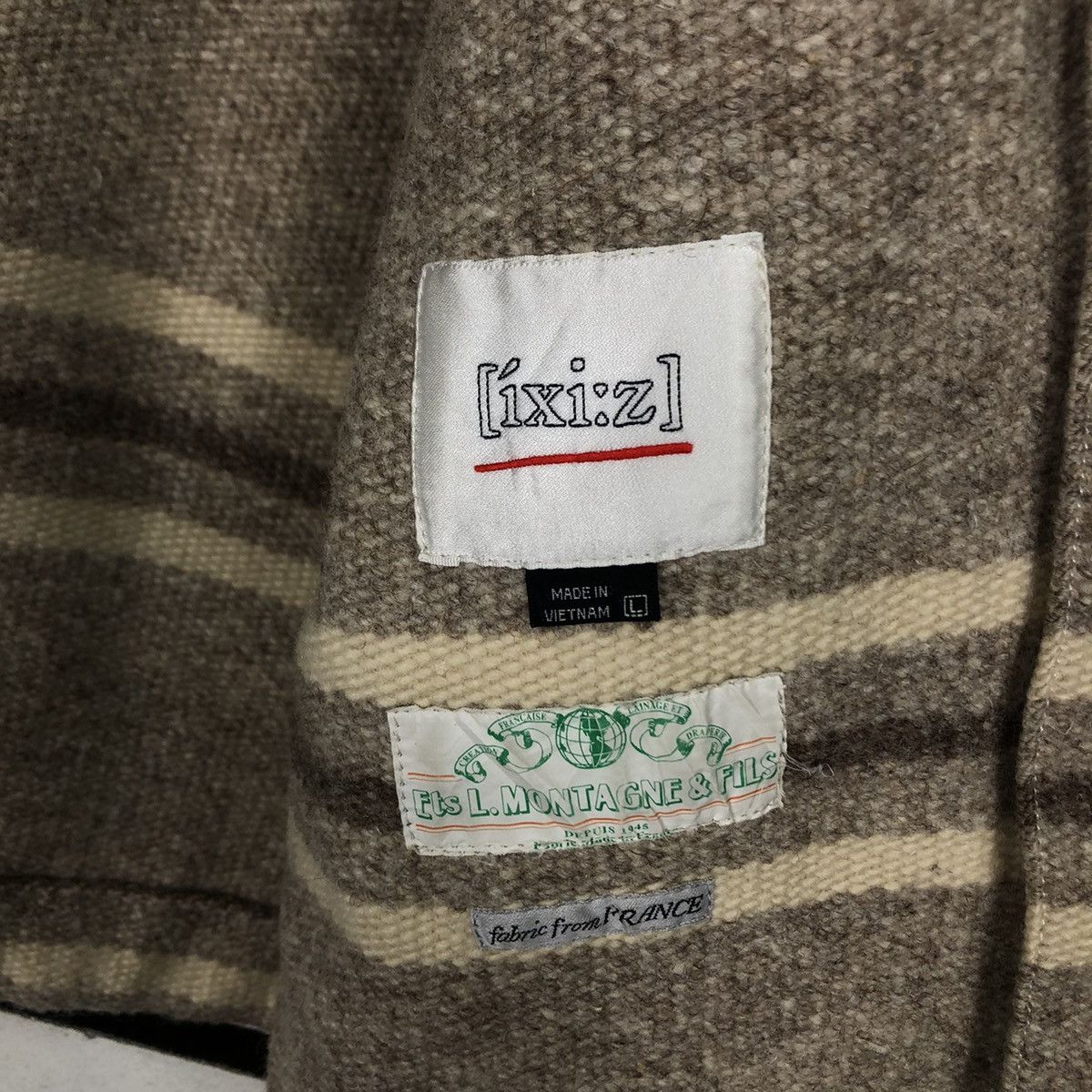 Issey Miyake 🔥Vtg Wool Jacket Chore Striped L.Montagne & Fils Worker Size US L / EU 52-54 / 3 - 14 Thumbnail