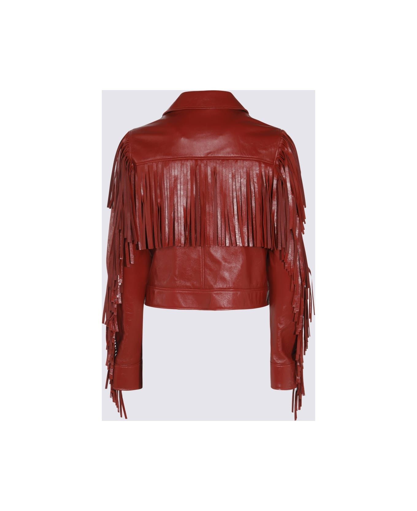 Chloe o1loc1c11125 Leather Jacket in Plaid Red Size M / US 6-8 / IT 42-44 - 2 Thumbnail