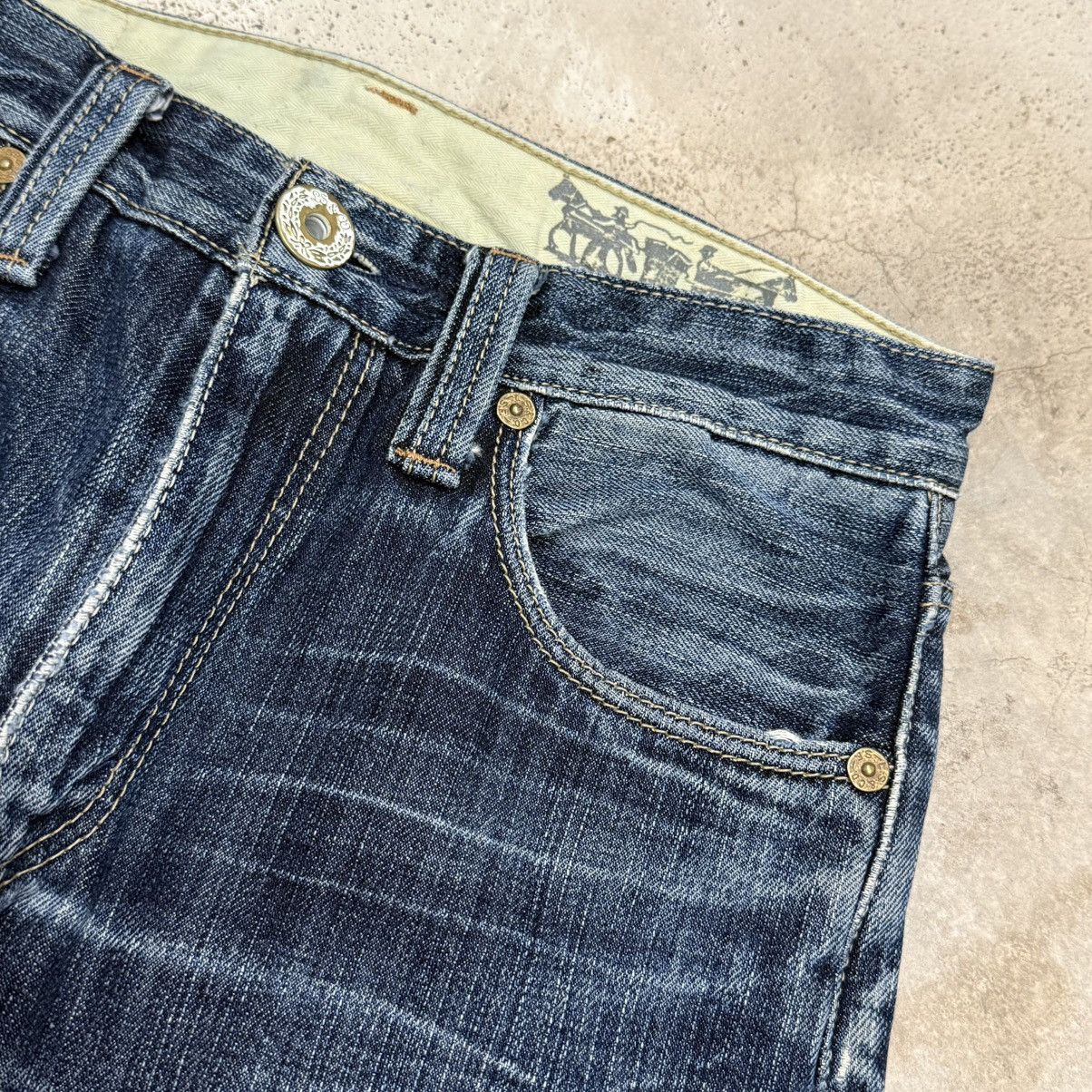 Levi's Levis 505 Selvedge Slim Straight Distressed Denim Pants Size US 28 / EU 44 - 12 Thumbnail