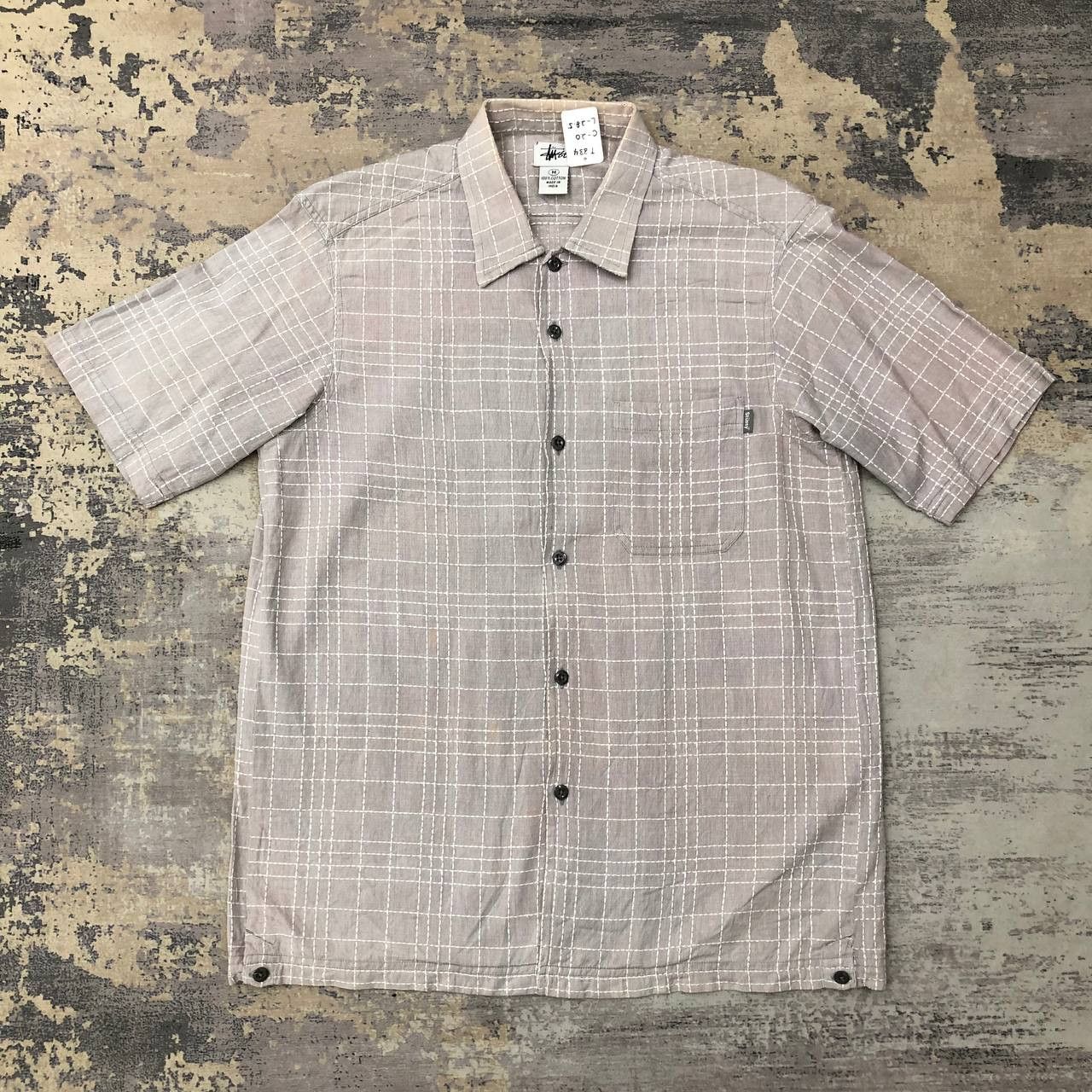 image of T334 Stussy X Sashiko Boro Stitch Shirts in Refer To Images, Men's (Size Medium)