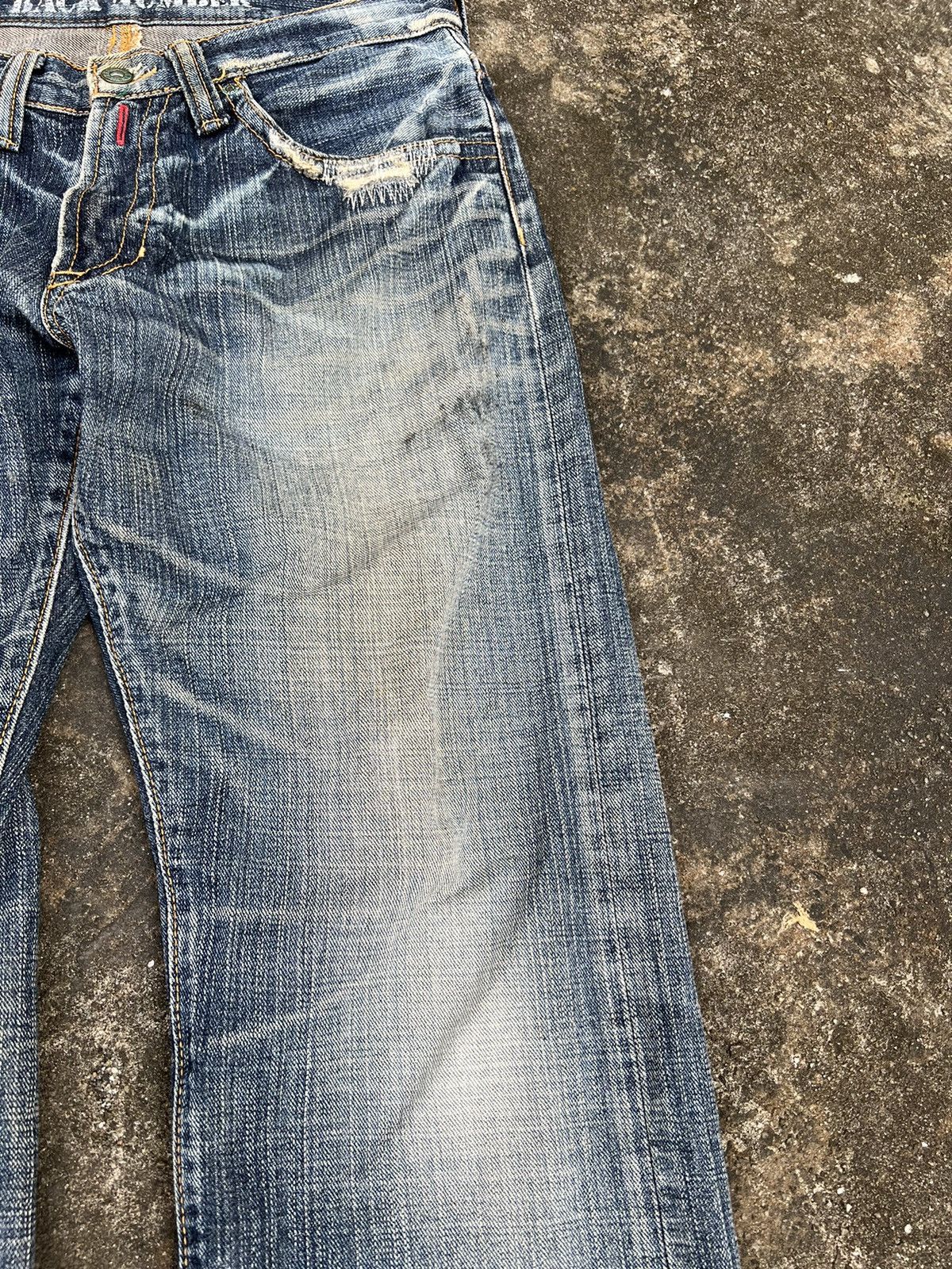 Japanese Brand × Vintage VINTAGE BACK NUMBER DISTRESSED JEANS Size US 31 - 4 Thumbnail