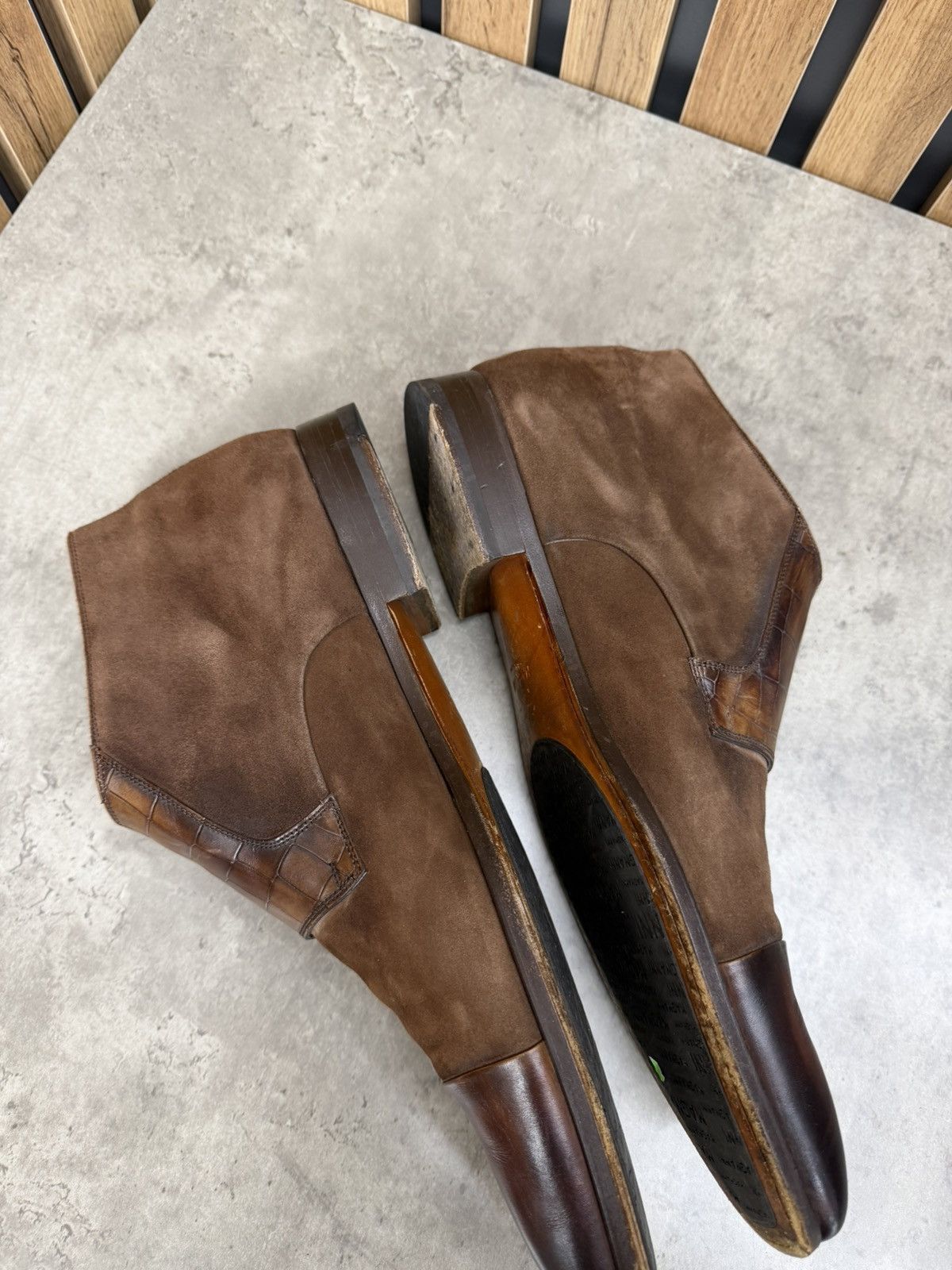 Magnanni Magnanni Double Monk Strap Ankle Boots Brown Suede Leather Size US 13 / EU 46 - 8 Thumbnail