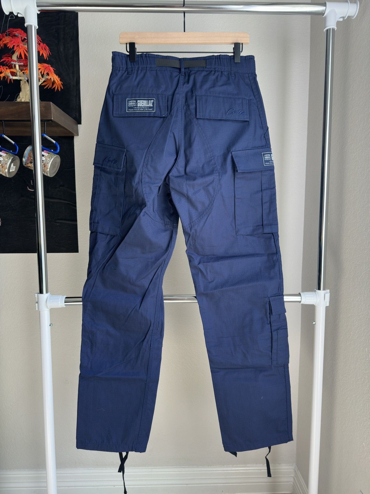 Corteiz Alcatraz Logo Guerillaz Cargo Pants Navy Size US 32 / EU 48 - 2 Thumbnail