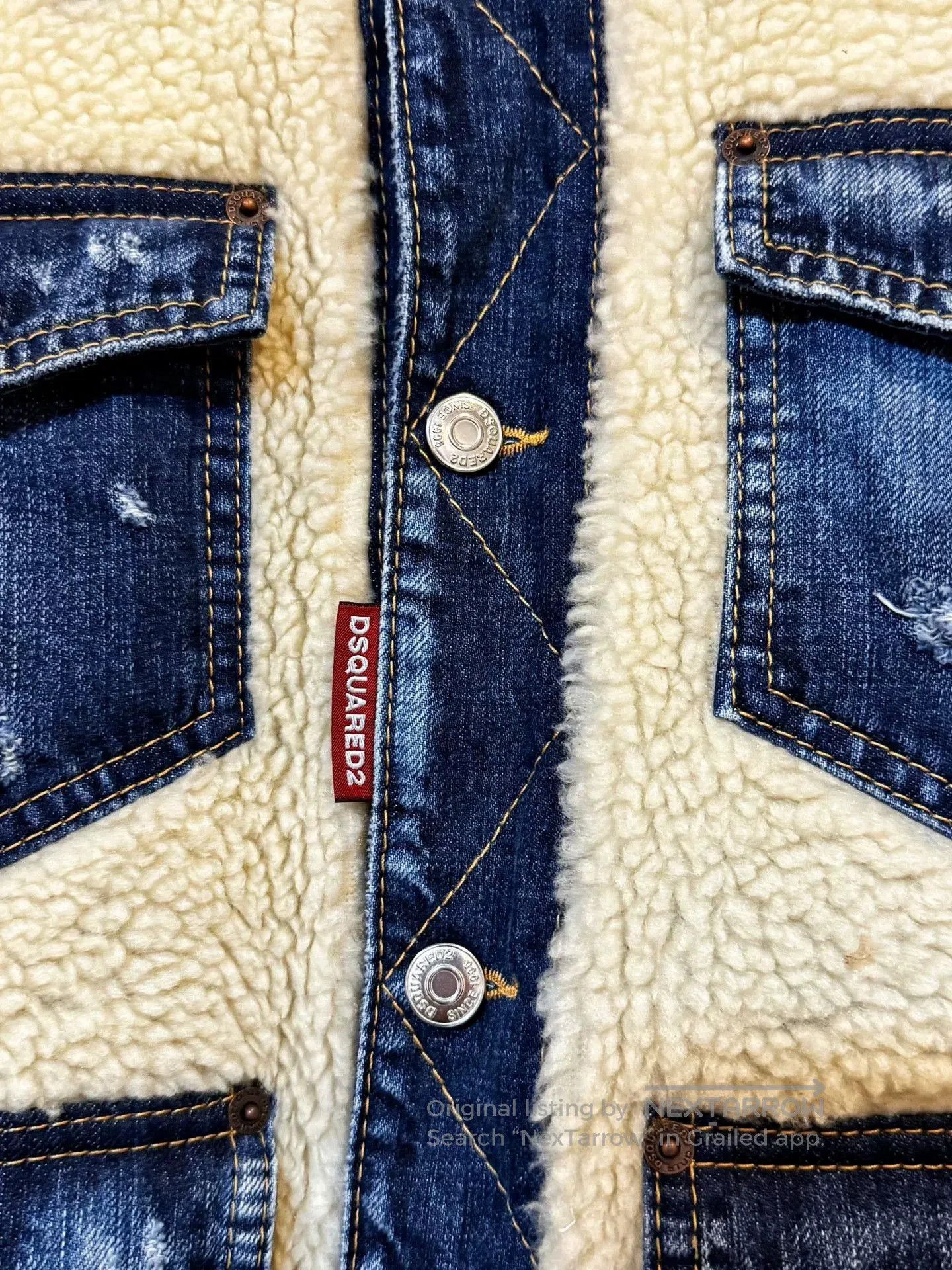 Dsquared2 Dsquared2 Lamb Wool Printed Denim Jacket. Size US M / EU 48-50 / 2 - 3 Thumbnail