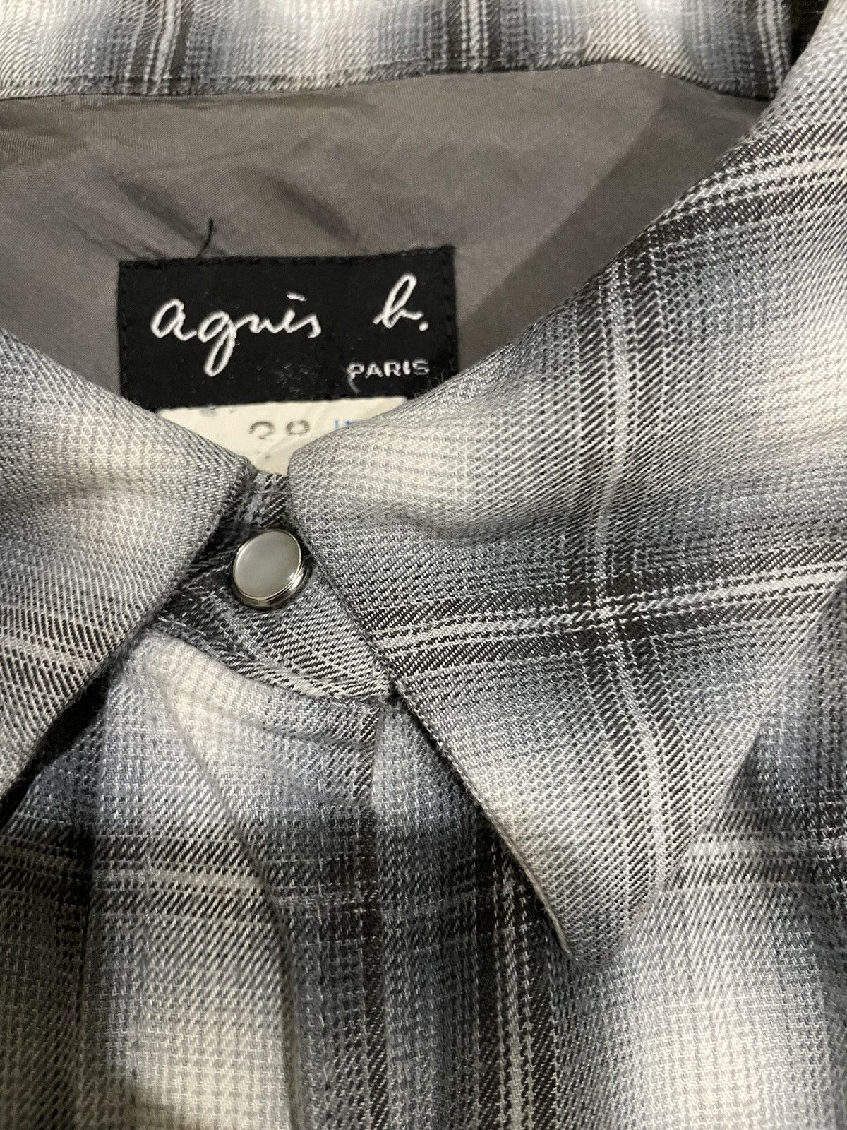 agnes b. Agnes B. Vintage 90s Shadow Plaid Blouse Size M / US 6-8 / IT 42-44 - 18 Thumbnail