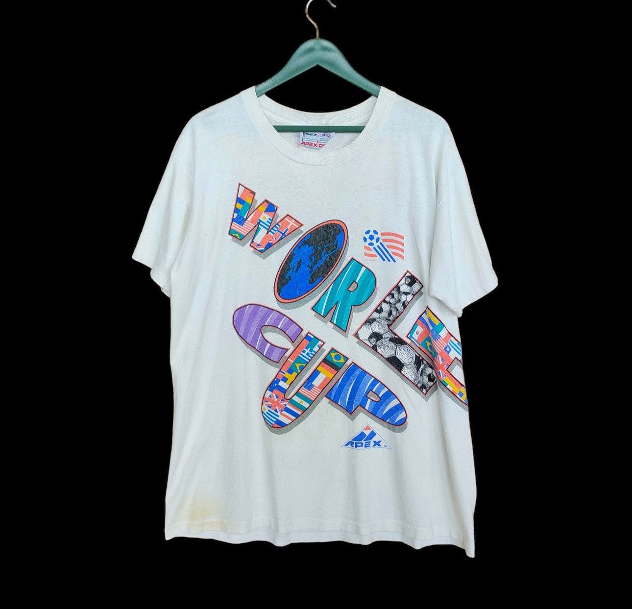 image of Vintage 90's Fifa World Cup Usa 1994 T-Shirt in White, Men's (Size Large)