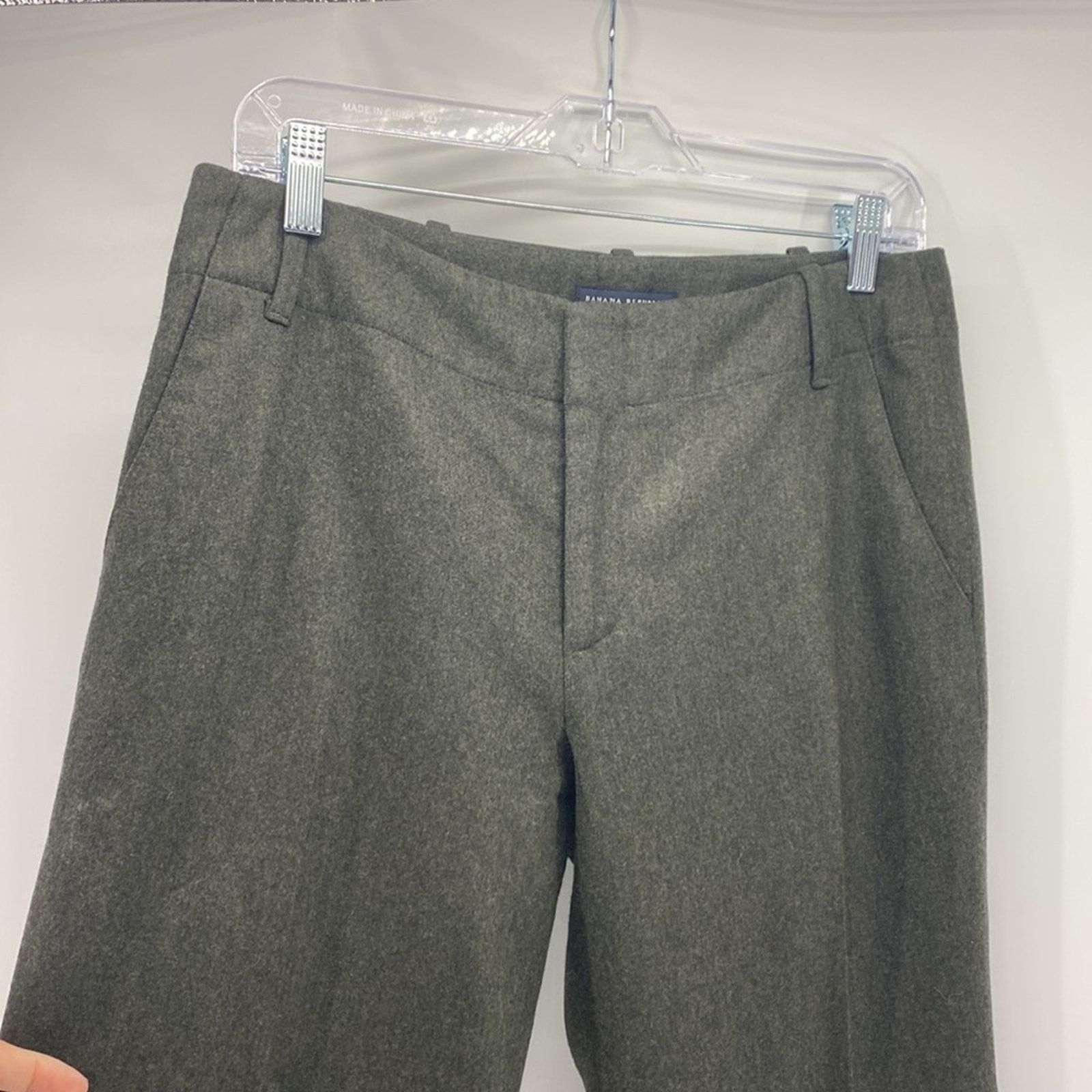 Banana Republic Banana Republic wool cashmere Martin wide leg pant green Size 28" / US 6 / IT 42 - 3 Thumbnail