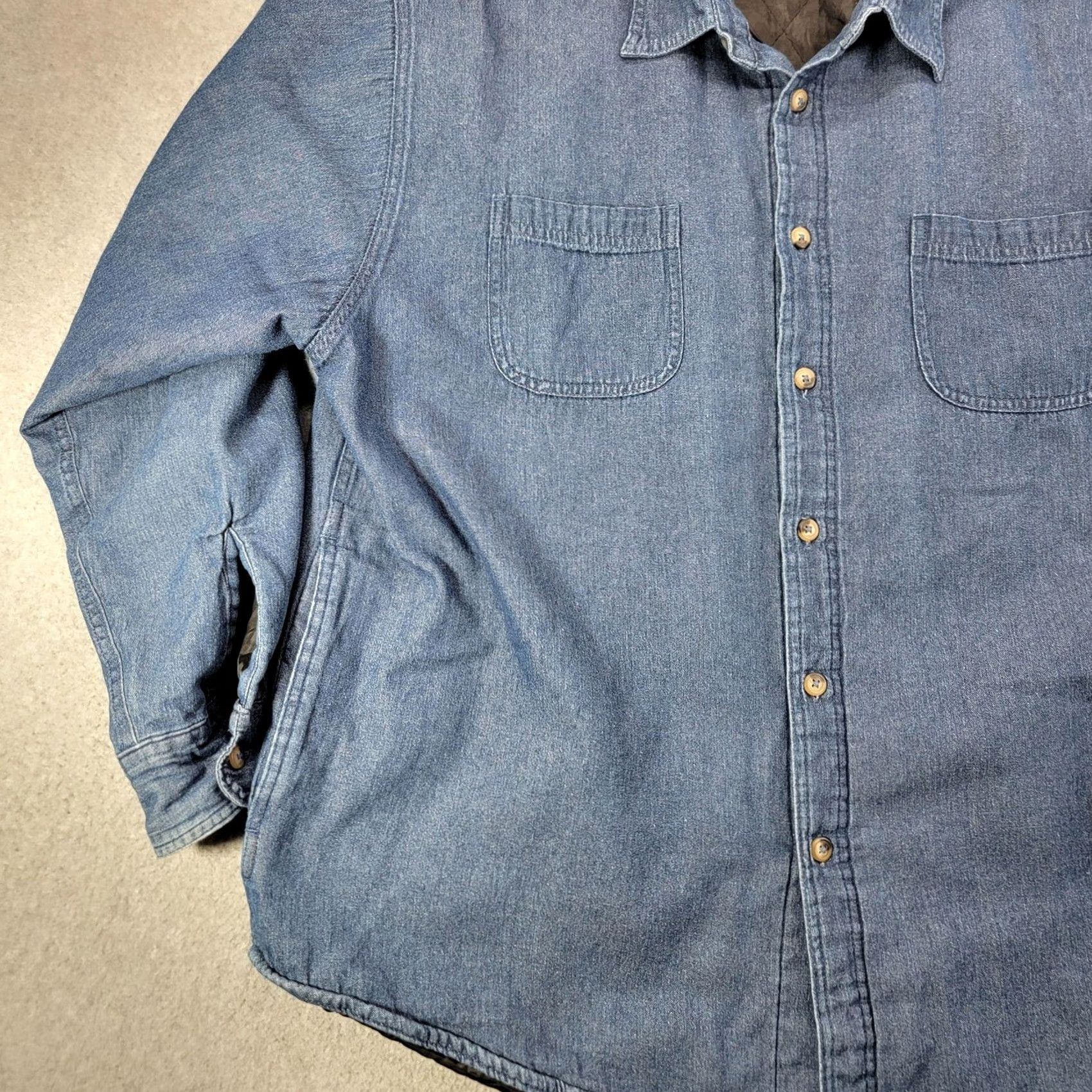 Wrangler Wrangler Denim Jacket Mens 2XL Blue Quilted Lined Button Front Western Workwear Jacket Size US XXL / EU 58 / 5 - 4 Thumbnail