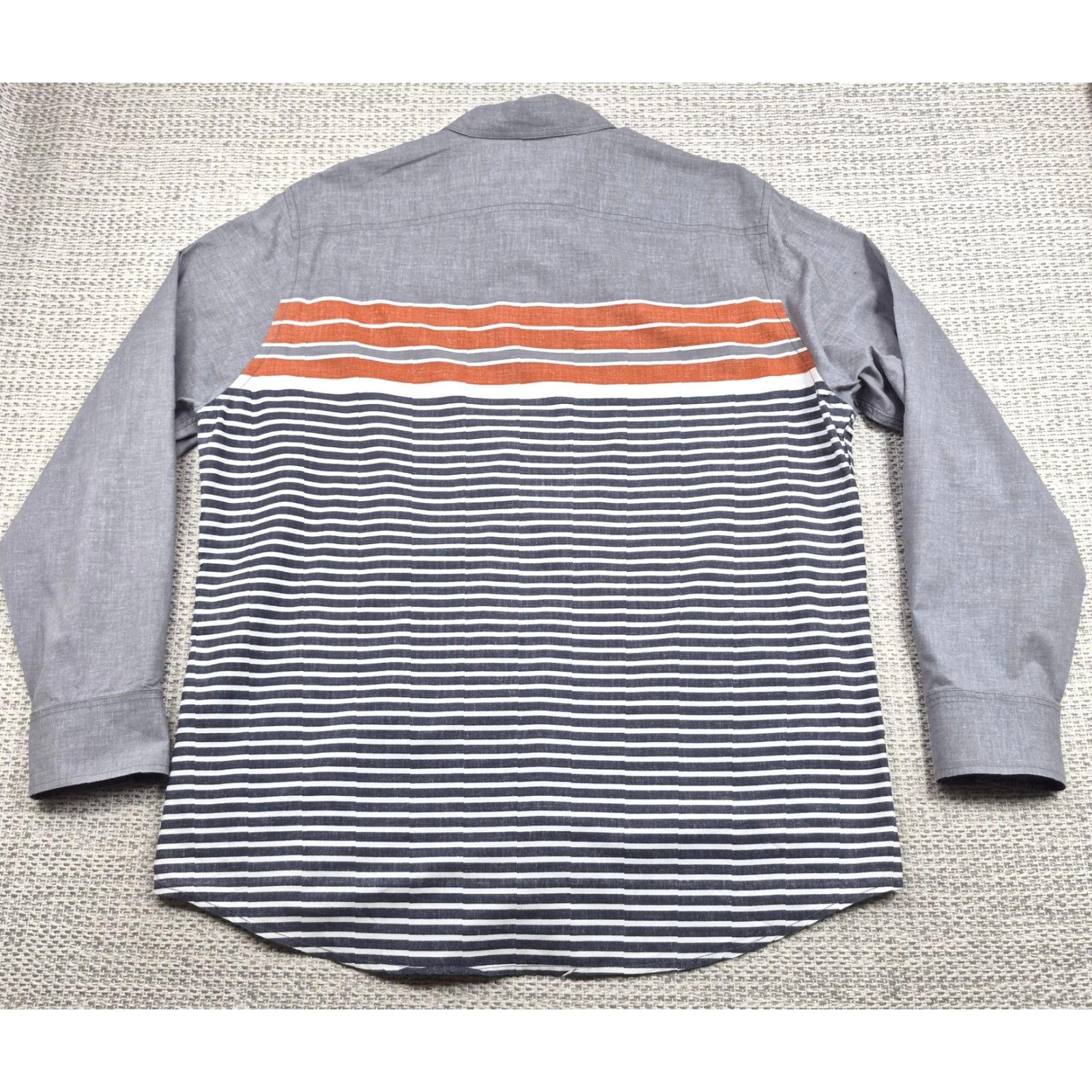 Mossimo Mossimo Supply Co Button Up Shirt Mens XL Gray Orange Striped Long Sleeve Shirt Size US XL / EU 56 / 4 - 7 Thumbnail