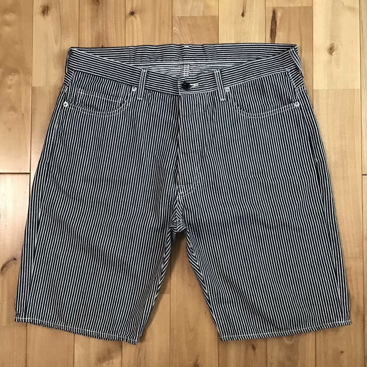 Bape × Nigo BAPE Milo embroidered hickory shorts a bathing ape ★size M Size US 32 / EU 48 - 2 Thumbnail
