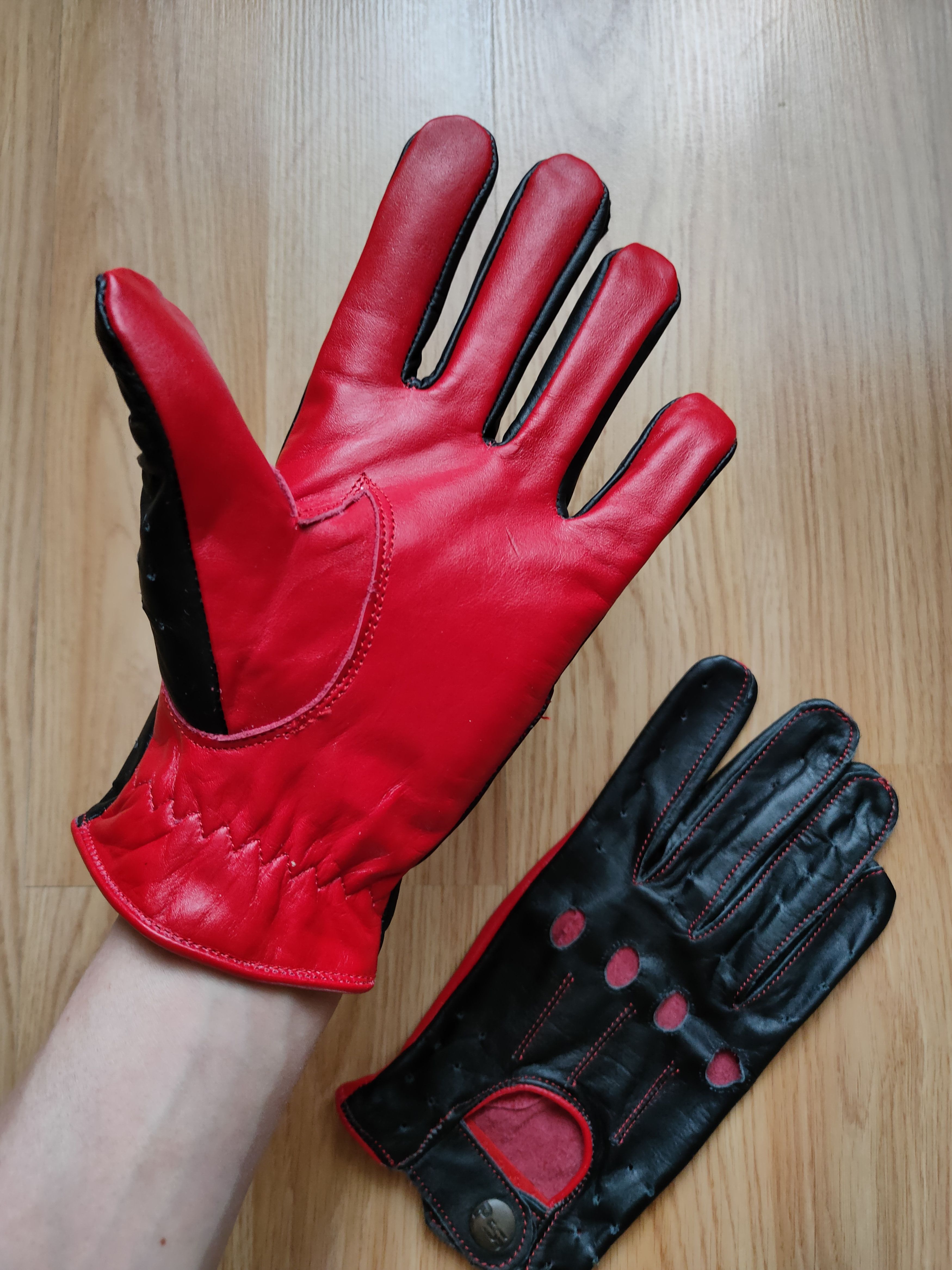 Leather Driving gloves PS leather racing gloves for the car L Size ONE SIZE - 2 Thumbnail
