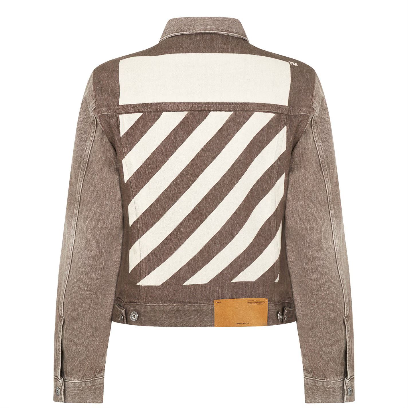 Off-White o1g2r1mq0226 Tab Slim Denim Jacket in Brown Size US S / EU 44-46 / 1 - 5 Thumbnail