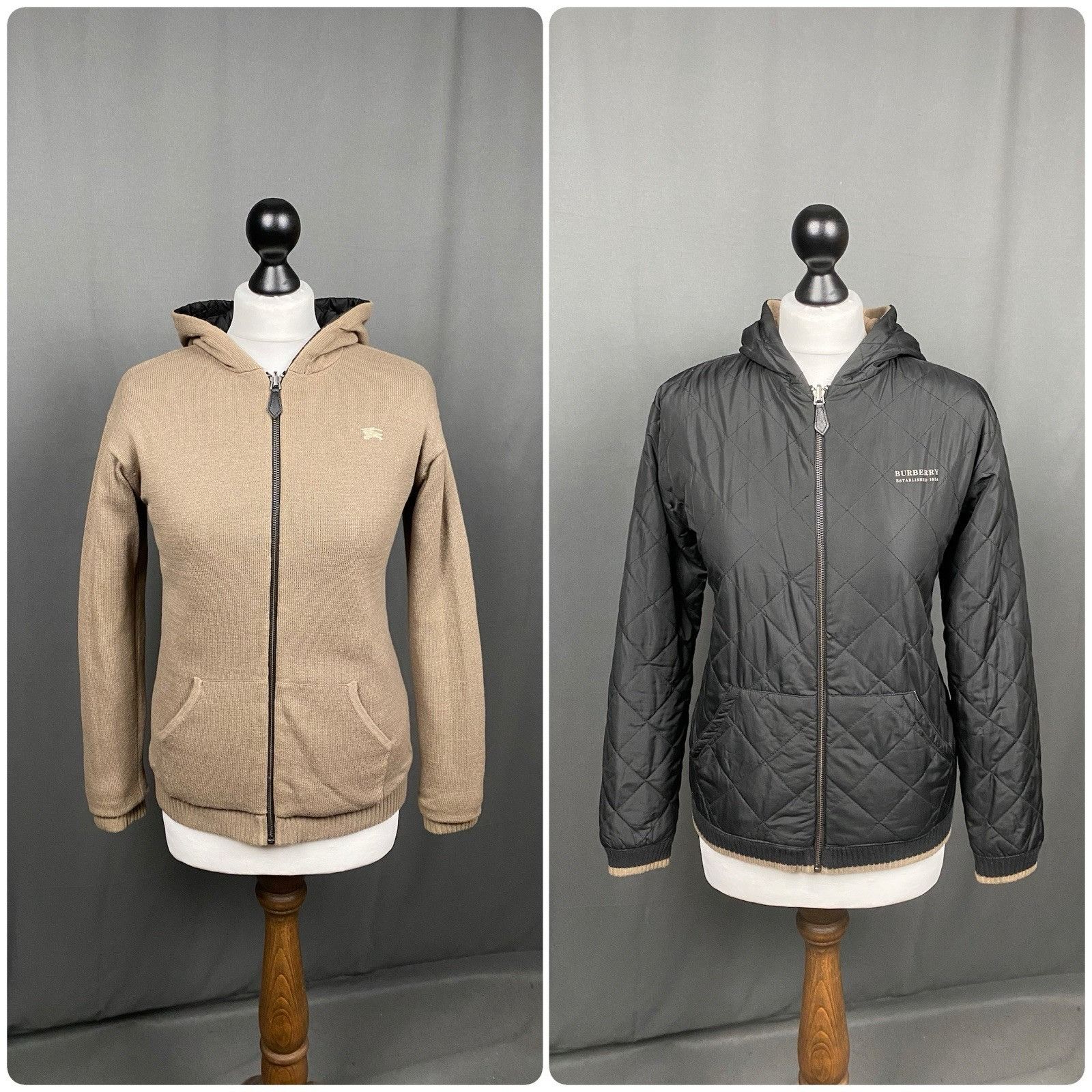Burberry Burberry Women's Beige Black Quilted Reversible Jacket Size Size M / US 6-8 / IT 42-44 - 1 Thumbnail