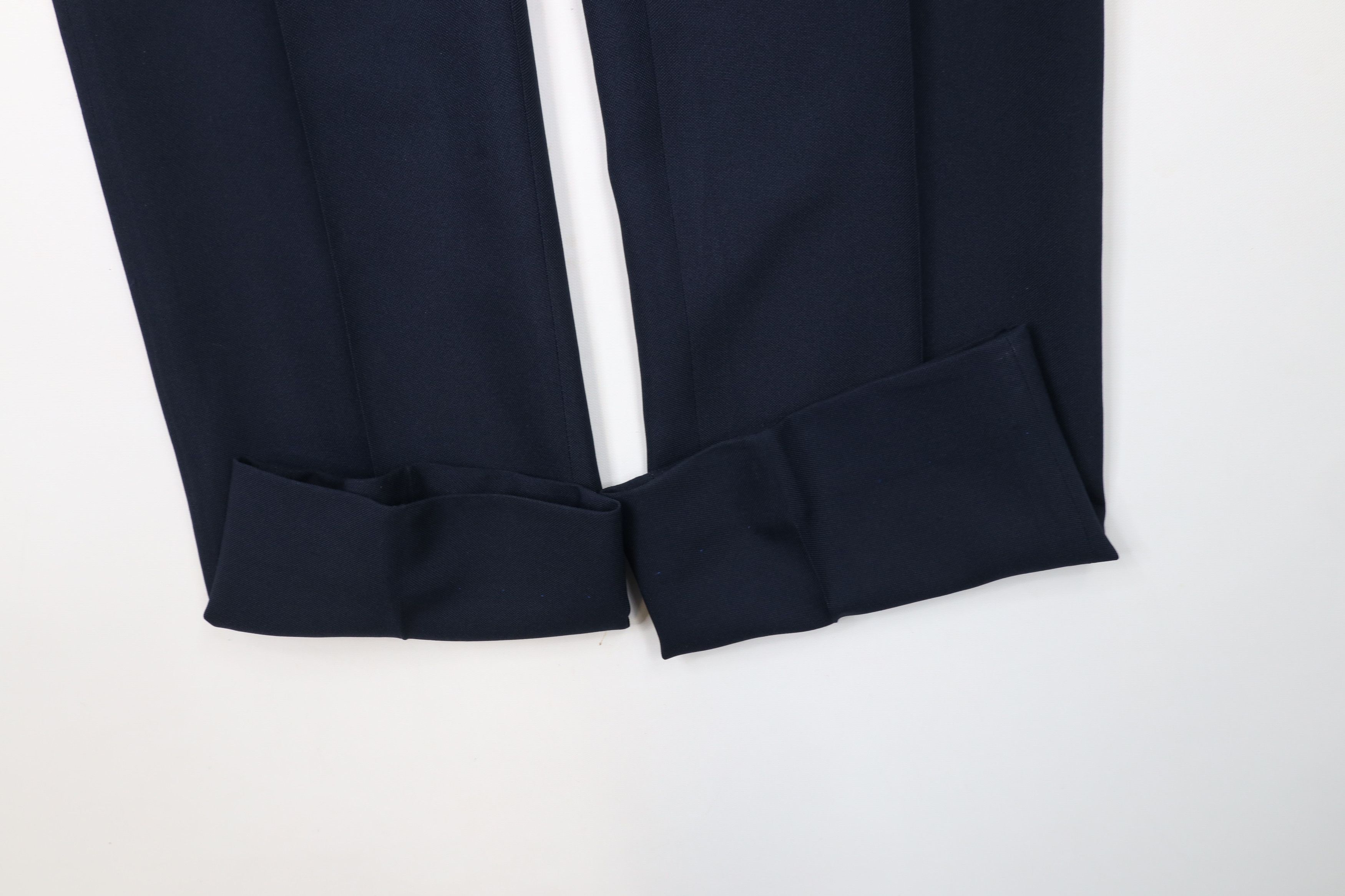 Vintage Vintage 70s Streetwear Flared Wide Leg Chino Pants Navy Blue Size US 35 - 6 Thumbnail