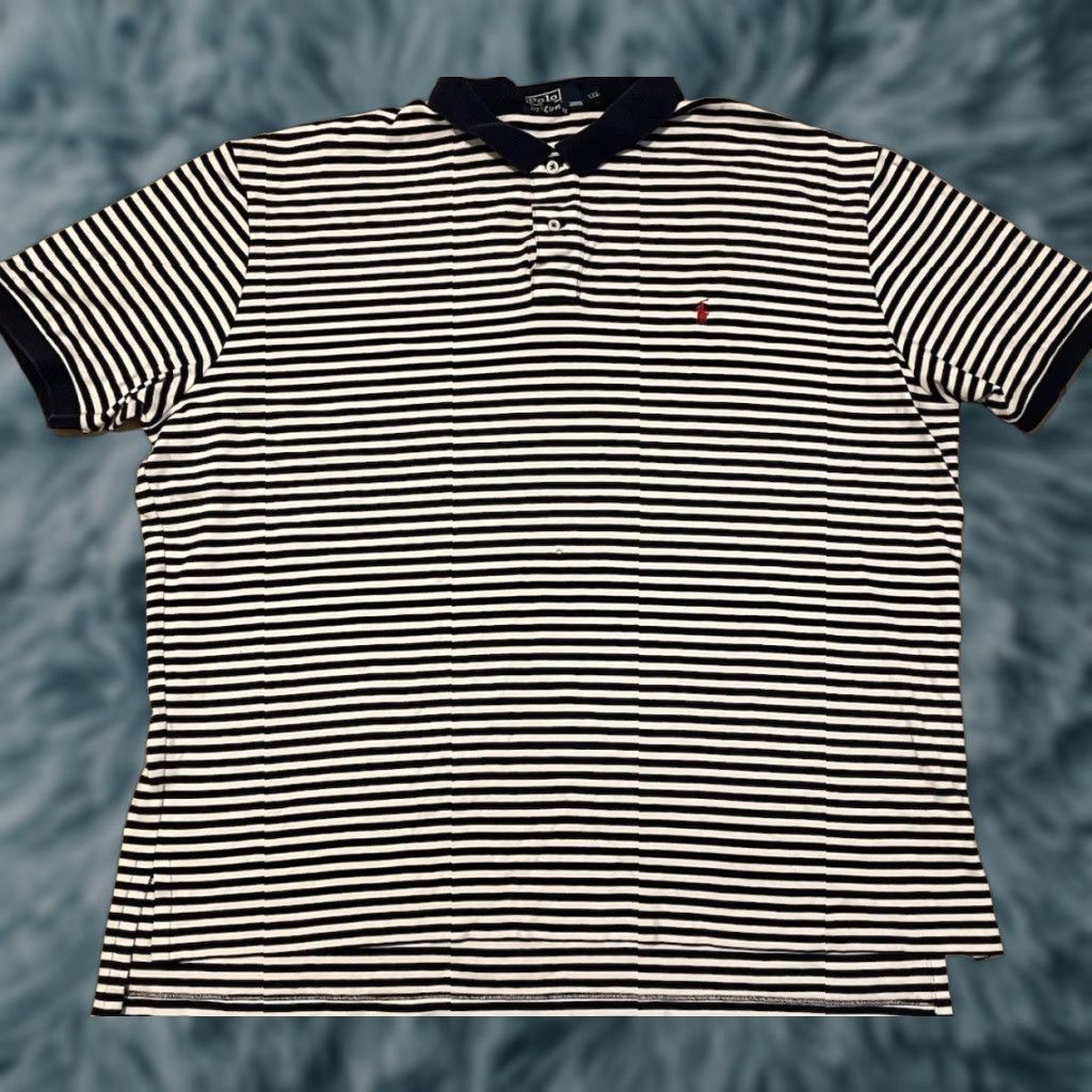 Polo Ralph Lauren VINTAGE Polo Ralph Lauren Striped Shirt 2XL Men Short Sleeve Button-Up Blue/White Nautical Sailing Sports 90s Retro USA Polo Ralph Lauren Size US XXL / EU 58 / 5 - 1 Thumbnail