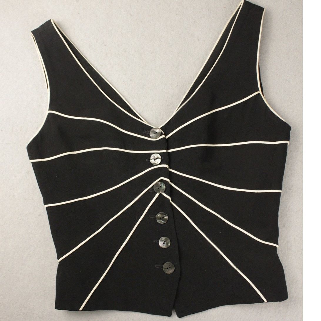 Other Sophie Sitbon Paris Women Set Blazer Vest Black Sz 36/38 Size XS / US 0-2 / IT 36-38 - 9 Thumbnail
