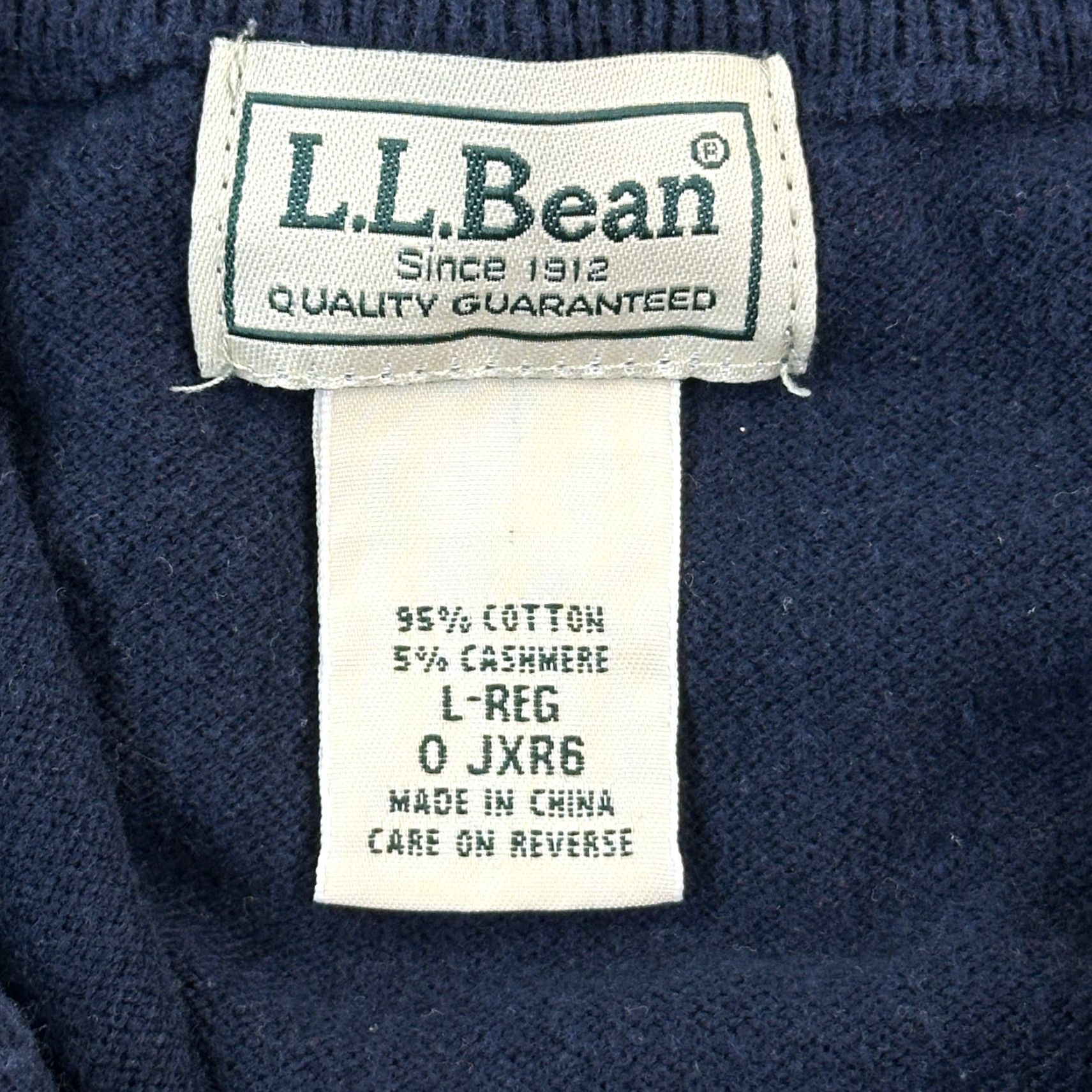 Vintage L.L. Bean Sweater Mens Large Blue Cotton Cashmere Blend 1/4 Zip Pullover Casual Shirt/Top Size US L / EU 52-54 / 3 - 5 Thumbnail