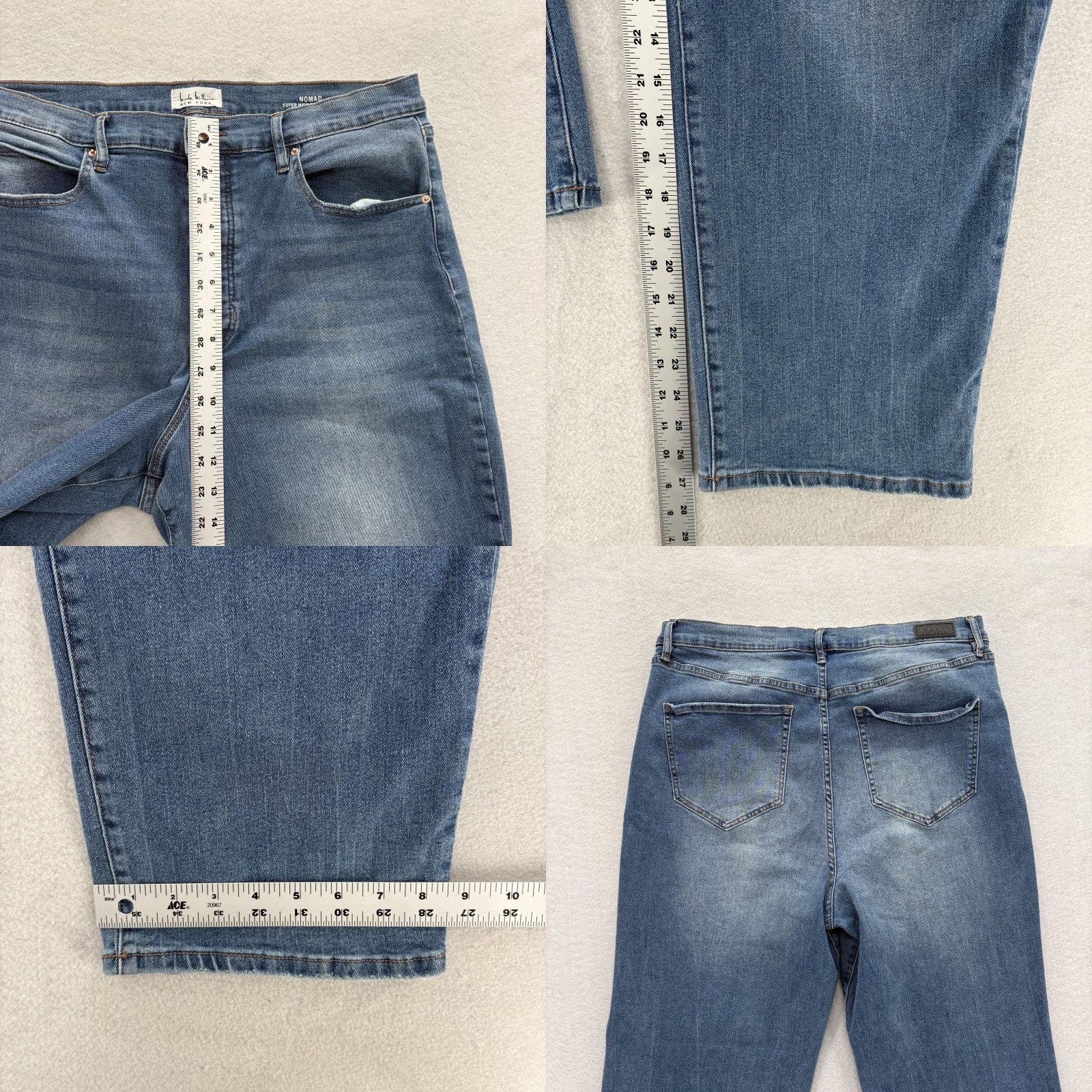 Nicole Miller Nicole Miller Nomad Jeans Womens 16 Blue Stretch Denim High Rise Straight Crop 5-Pocket Size 38" / US 16 / IT 52 - 8 Thumbnail