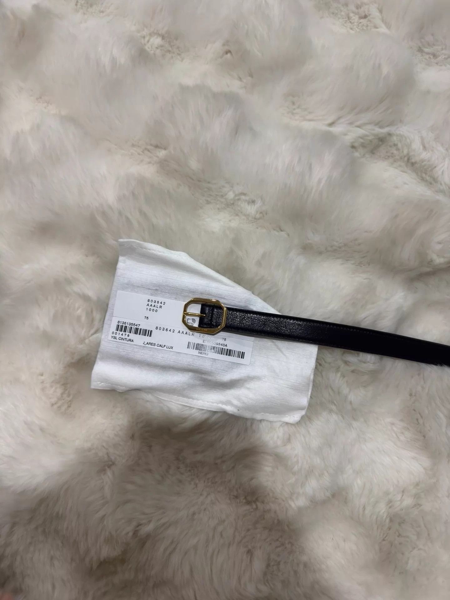 Saint Laurent Paris YSL Saint Laurent Black & Gold Skinny Belt 75 Women's New Size ONE SIZE - 2 Thumbnail