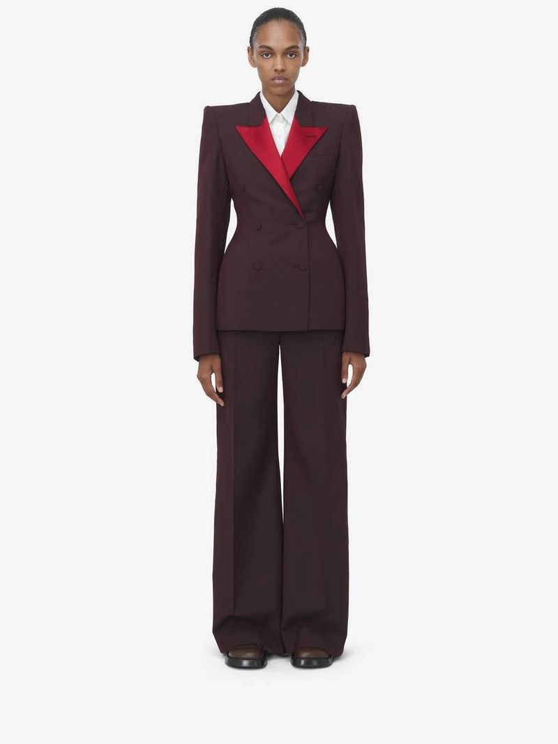 Alexander McQueen o1srvl11e0226 Side Stripe Trousers In Burgundy Size 28" / US 6 / IT 42 - 2 Thumbnail