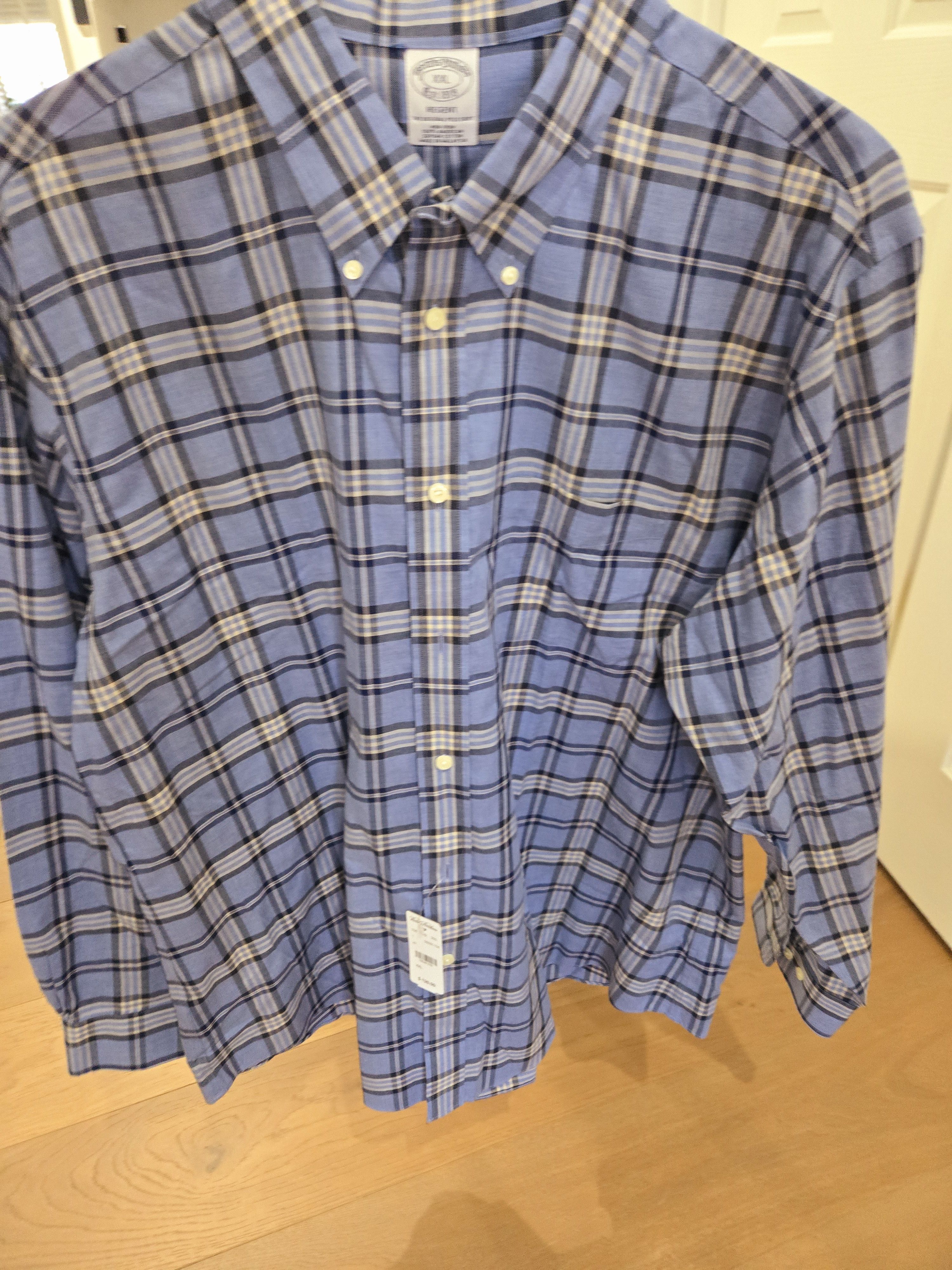 Brooks Brothers Brooks Brothers Blue Plaid Regents Shirt - NEW Size US XXL / EU 58 / 5 - 10 Thumbnail