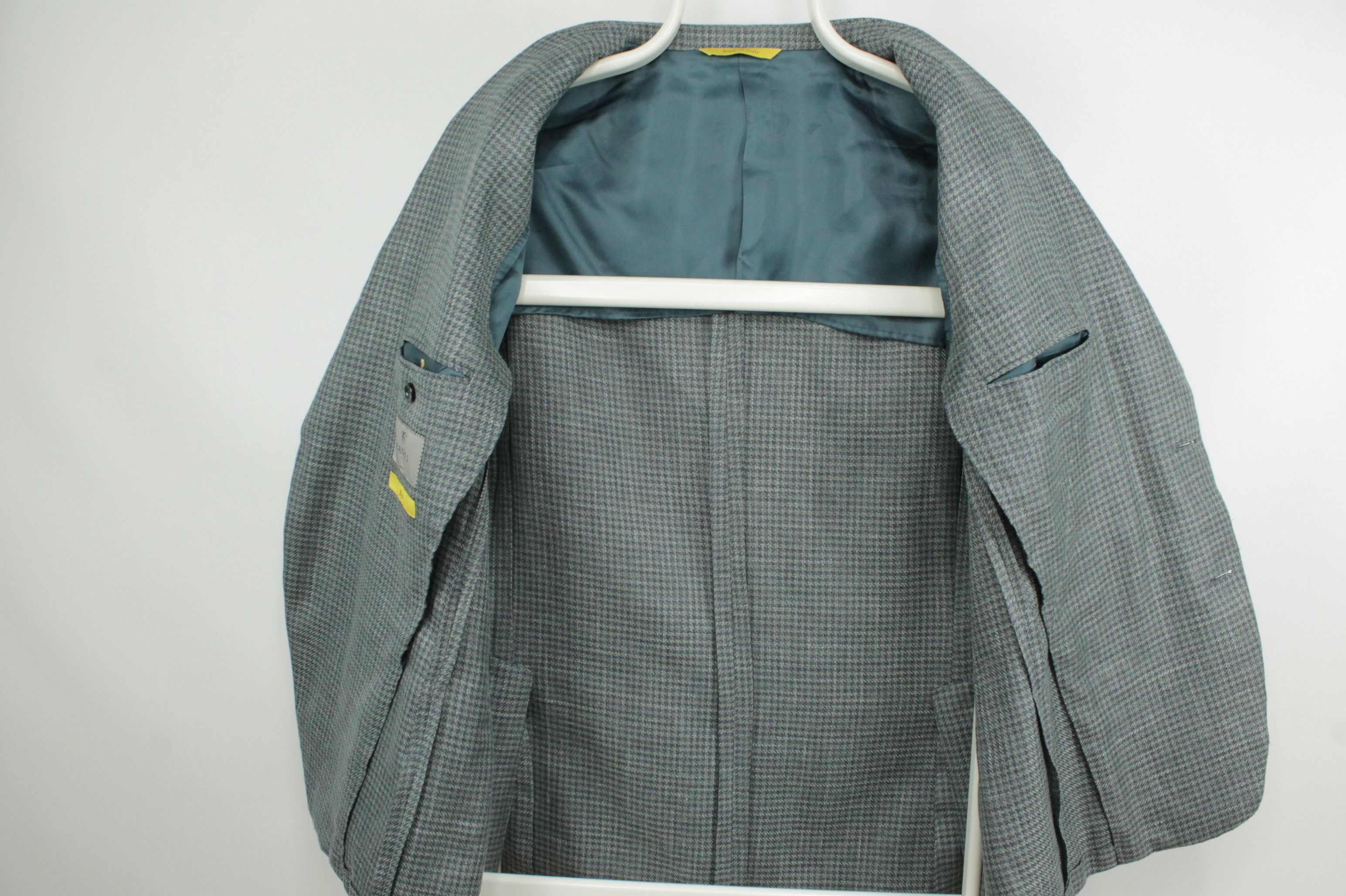 Canali Canali Kei Houndstooth Unlined Linen Silk Wool Sport Jacket Size US L / EU 52-54 / 3 - 6 Thumbnail