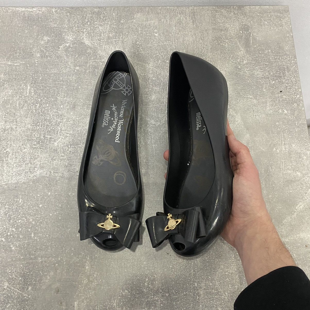 Melissa × Vivienne Westwood Vivienne Westwood × Melissa Anglomania Black Ballet Flats 38 Size US 10 / IT 40 - 2 Thumbnail