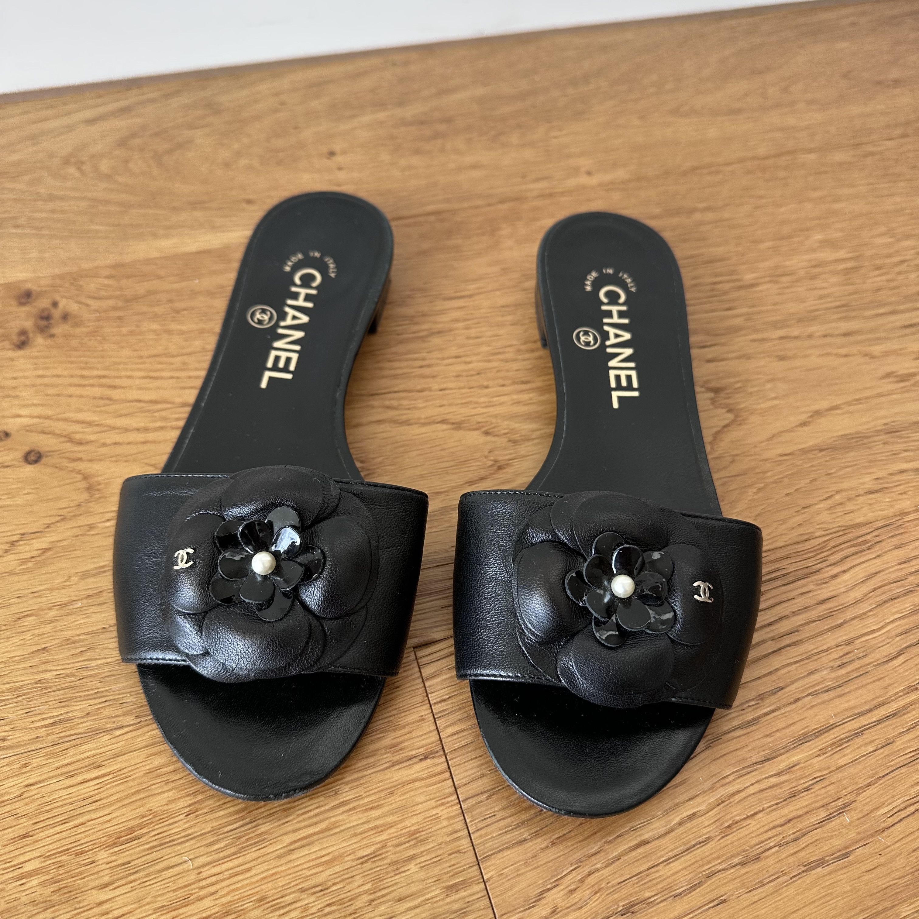 Chanel CHANEL Camelia flat sandals shoes Size US 6 / IT 36 - 1 Thumbnail