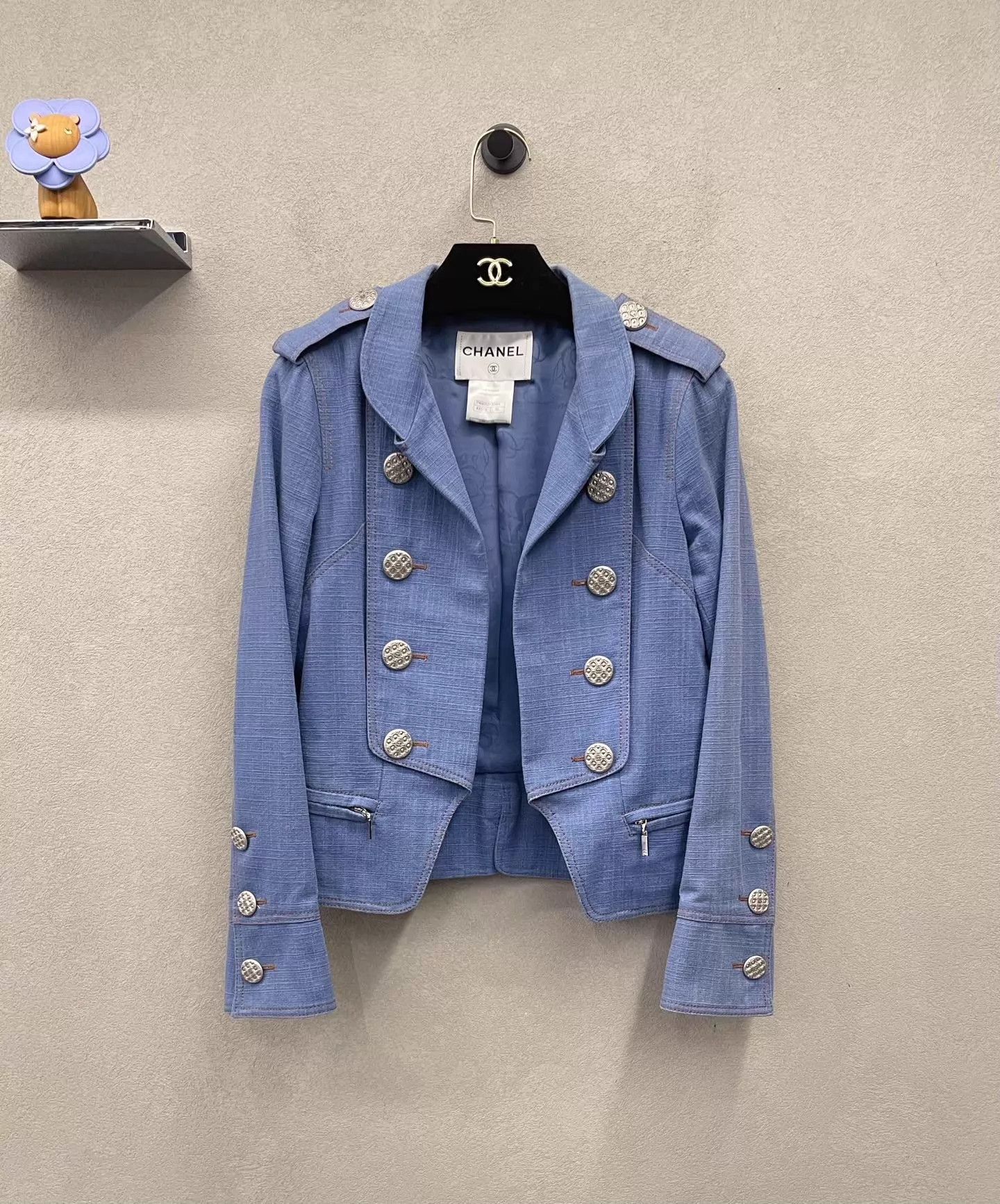 Chanel Chanel Mist Blue epaulet double-breasted blazer size 36 Size XS / US 0-2 / IT 36-38 - 1 Thumbnail