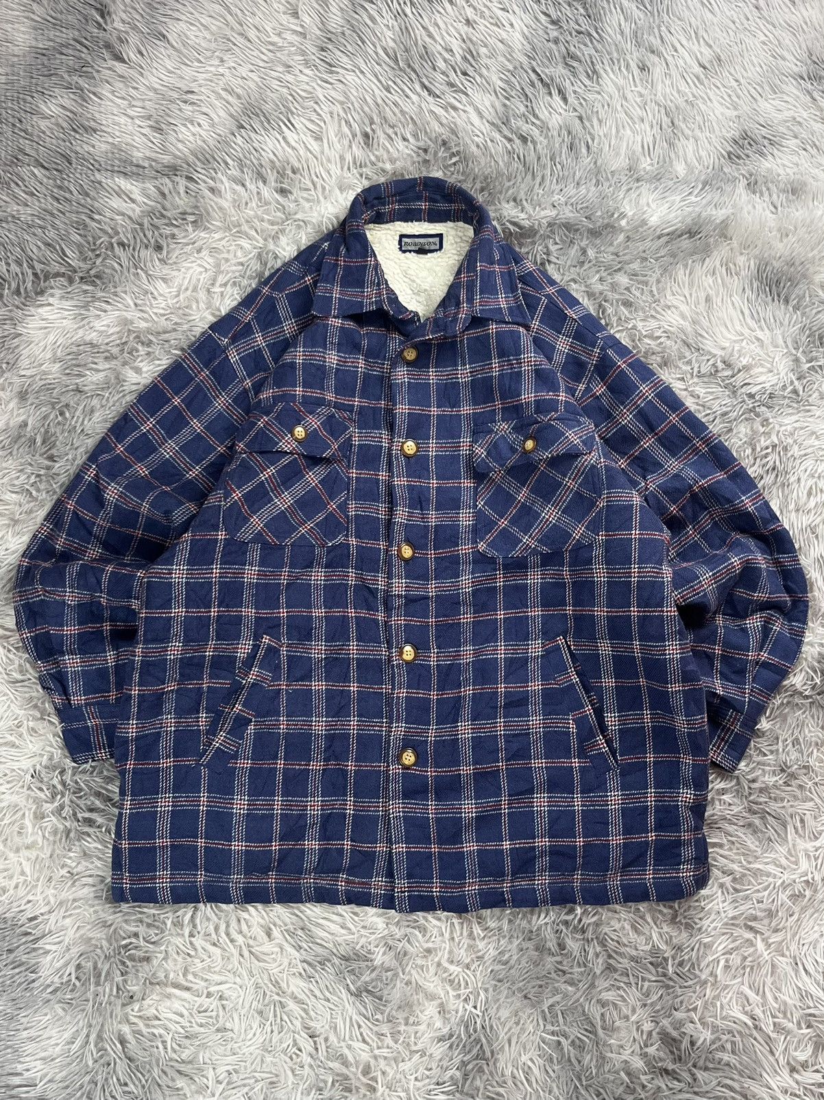 Robinson Les Bains Vintage Robinson Shadow Plaid Button Up Jacket Size US L / EU 52-54 / 3 - 1 Thumbnail
