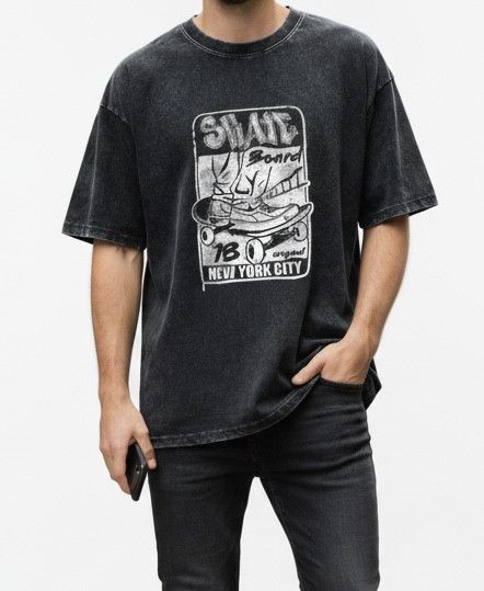 Other Y2K Streetwear Skateboard New York Print Washed T-Shirt Size US S / EU 44-46 / 1 - 2 Thumbnail