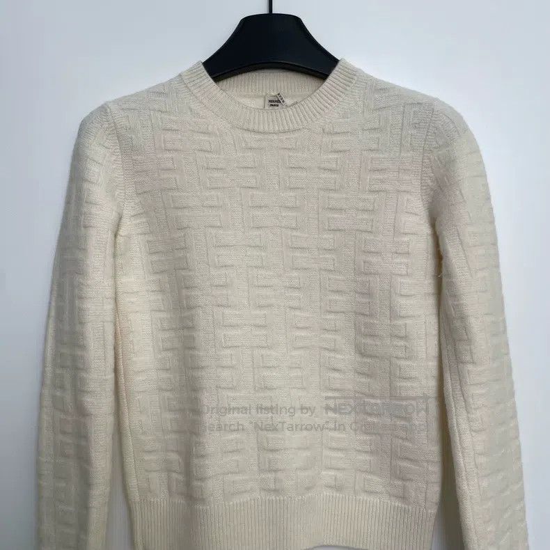 Hermes Hermes Classic White Knitted Sweater Size XXS / US 00 / IT 34 - 3 Thumbnail