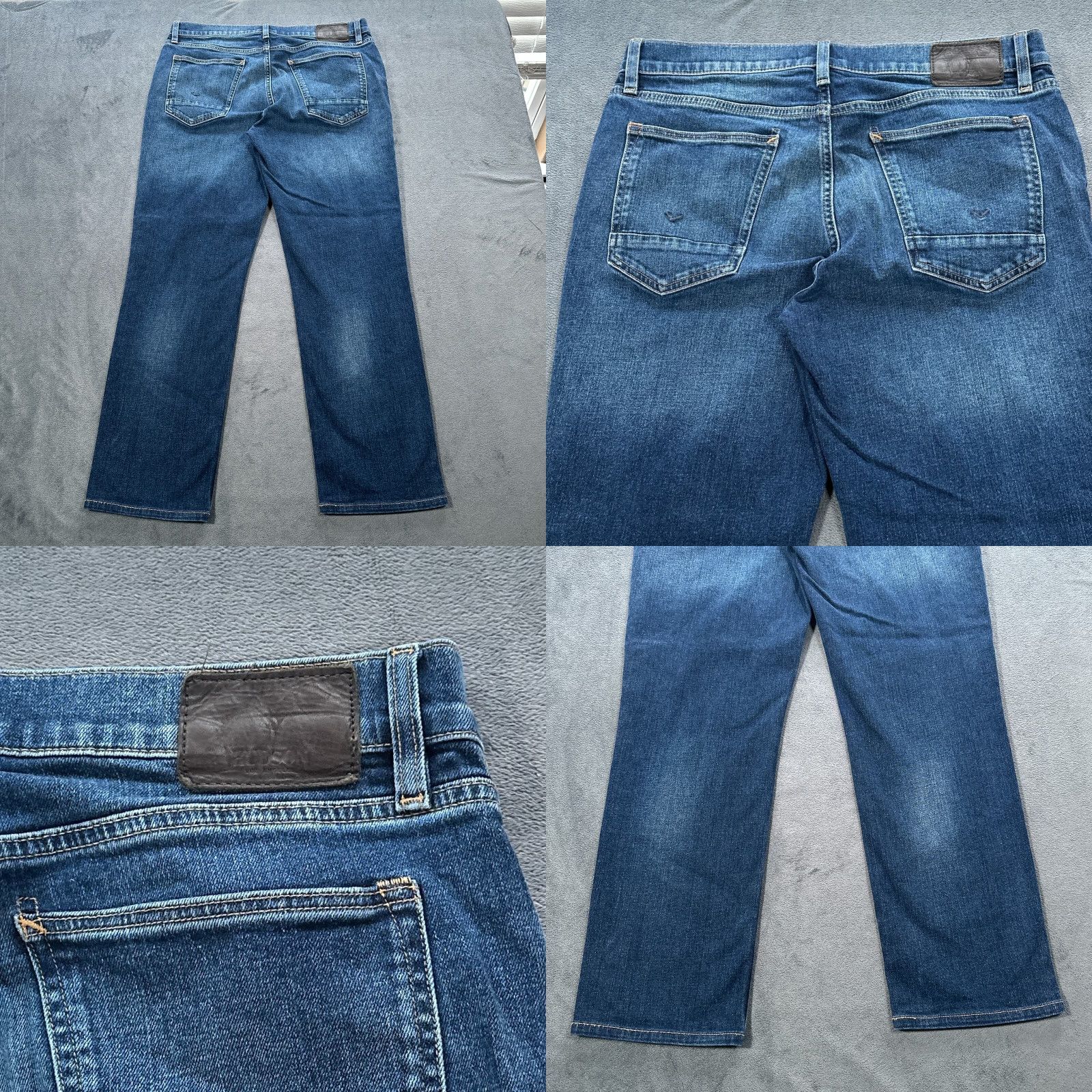 Hudson Hudson Jeans Mens 34x29 Blue Dark Wash Straight Leg Stretch Denim 5-Pocket Regular Fit USA Size US 34 / EU 50 - 8 Thumbnail
