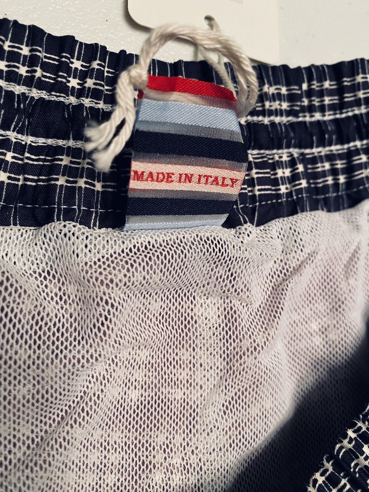 Brioni Brioni 🇮🇹 Dk Blue Check Logo Ornament Resort Swim Trunk L NWT Size US 38 / EU 54 - 10 Thumbnail