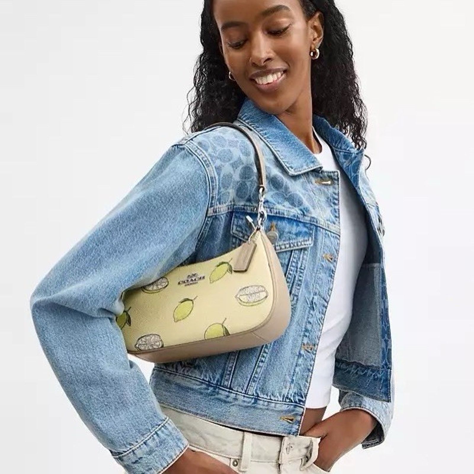 Coach NWT Coach Teri Shoulder Bag With Lemon CBA53 Garden Glade Size ONE SIZE - 6 Thumbnail