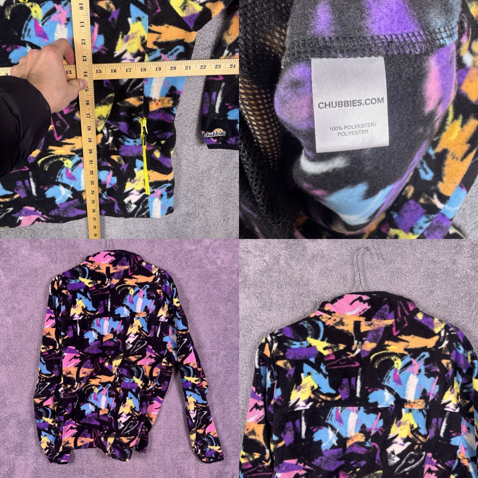 Chubbies Chubbies Jacket Mens M Fleece Pullover Neon Geometric Sweater Size US M / EU 48-50 / 2 - 8 Thumbnail