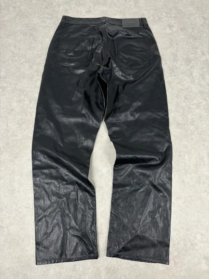 Our Legacy Our Legacy Black Faux Leather Formal Moto Cut Pants Size US 32 / EU 48 - 6 Thumbnail