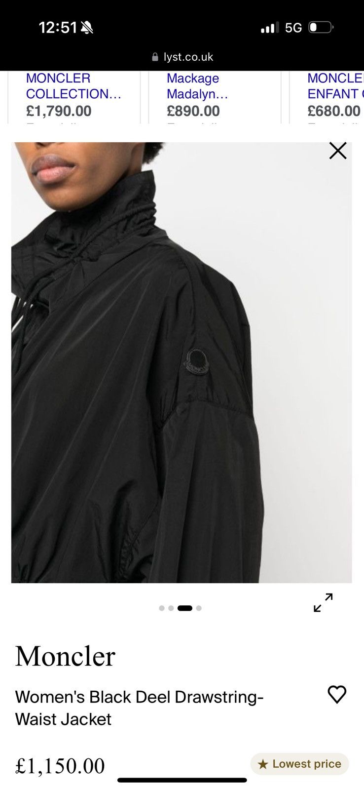 MONCLER ladies jacket SIZE 1 real TAPE MEASUREMENTS IN PHOTO
