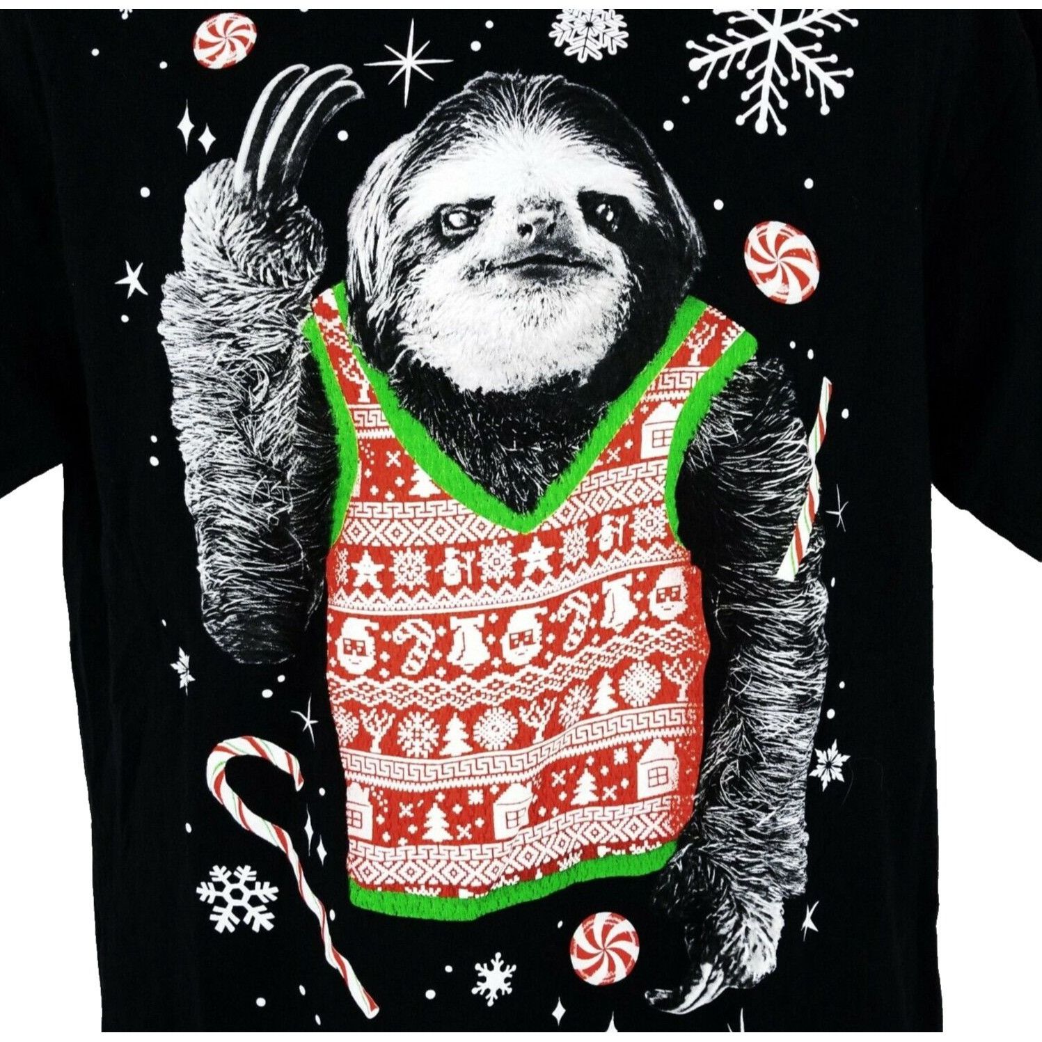Other Dec 25th Christmas Sloth T Shirt Mens L Wearing Vest Funny Size US L / EU 52-54 / 3 - 6 Thumbnail