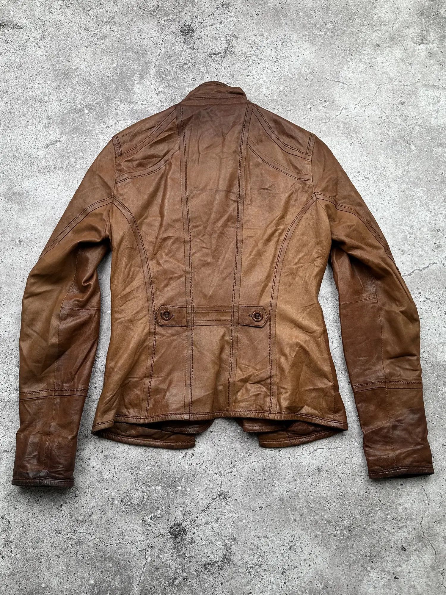Genuine Leather Vintage Leather Jacket With Many Buttons C150(V464) Size S / US 4 / IT 40 - 9 Thumbnail